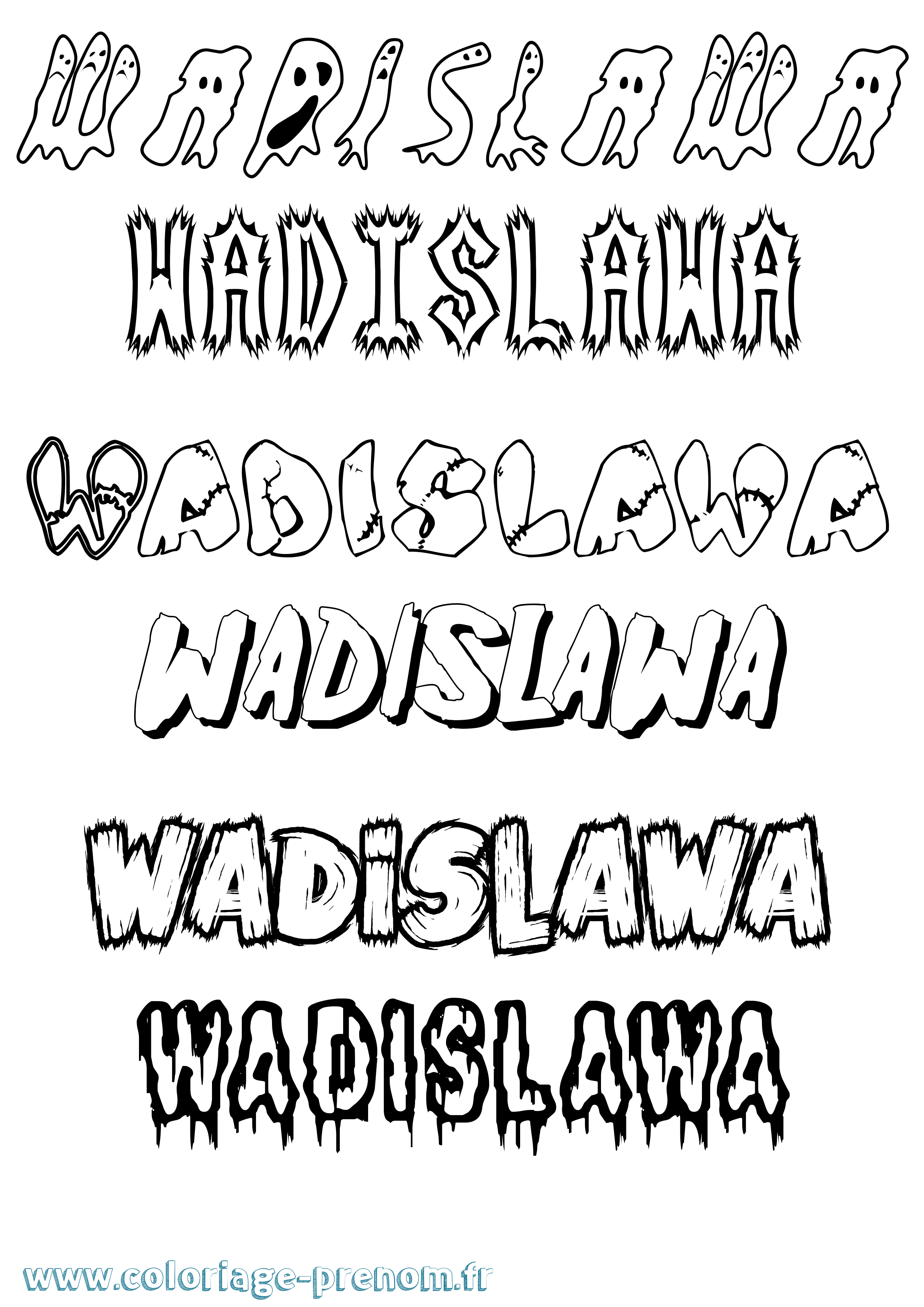 Coloriage prénom Wadislawa Frisson