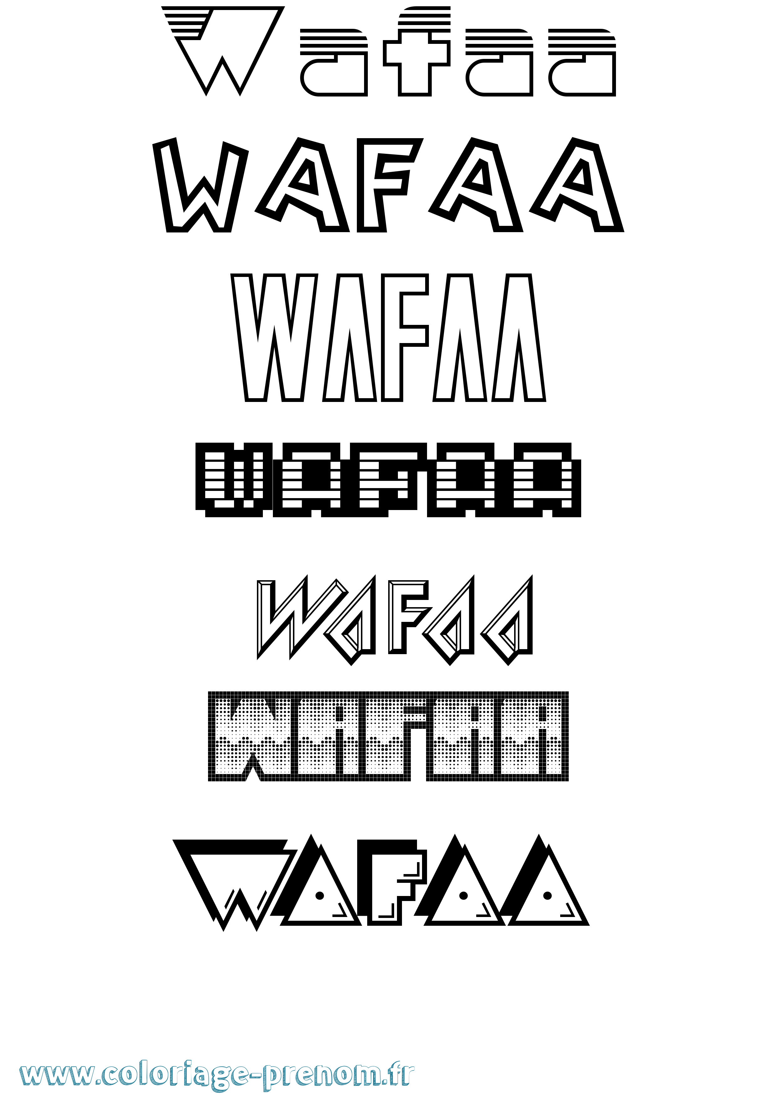 Coloriage prénom Wafaa Jeux Vidéos