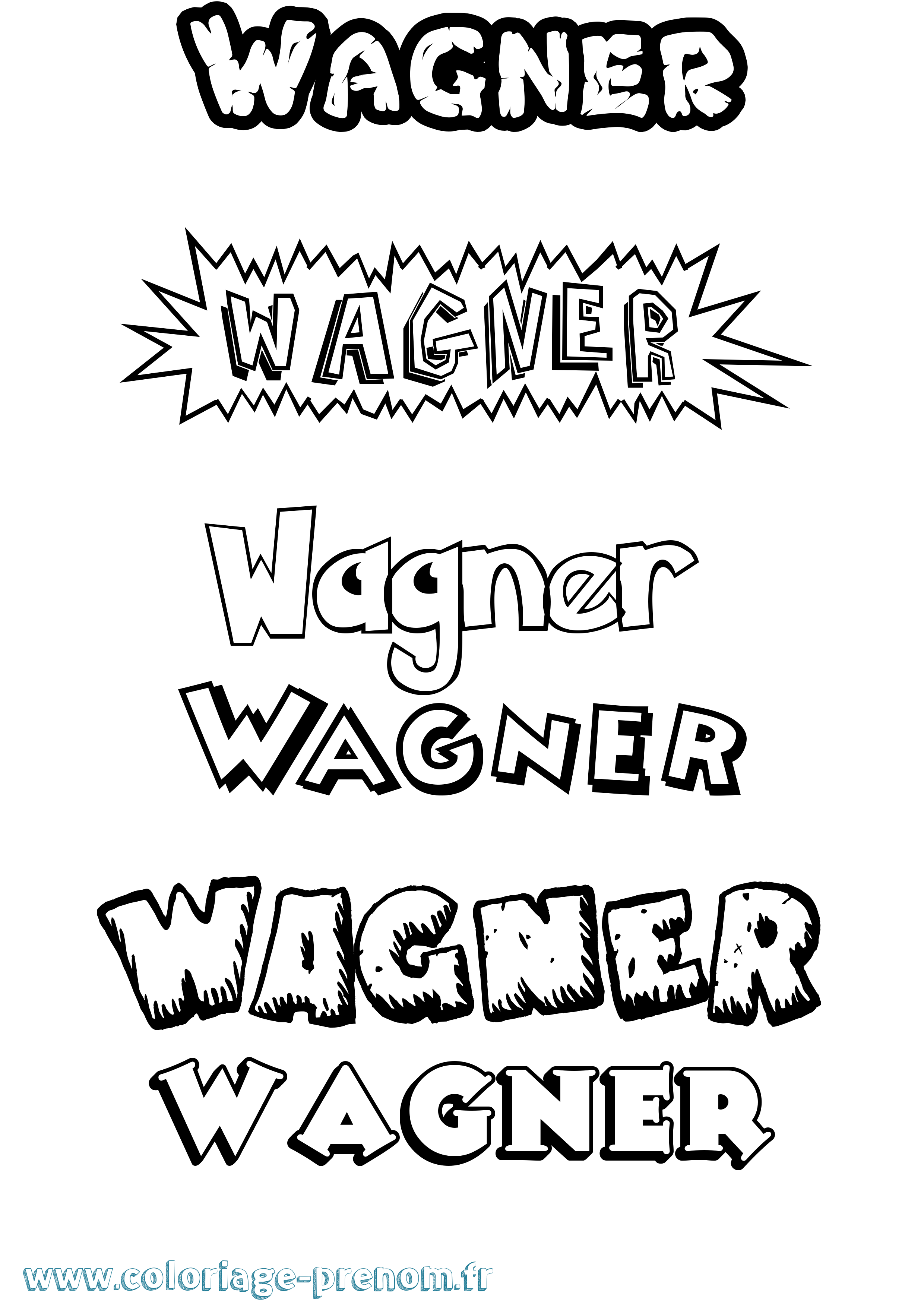 Coloriage Wagner Dessin Animé Coloriage prénom Wagner Dessin Animé