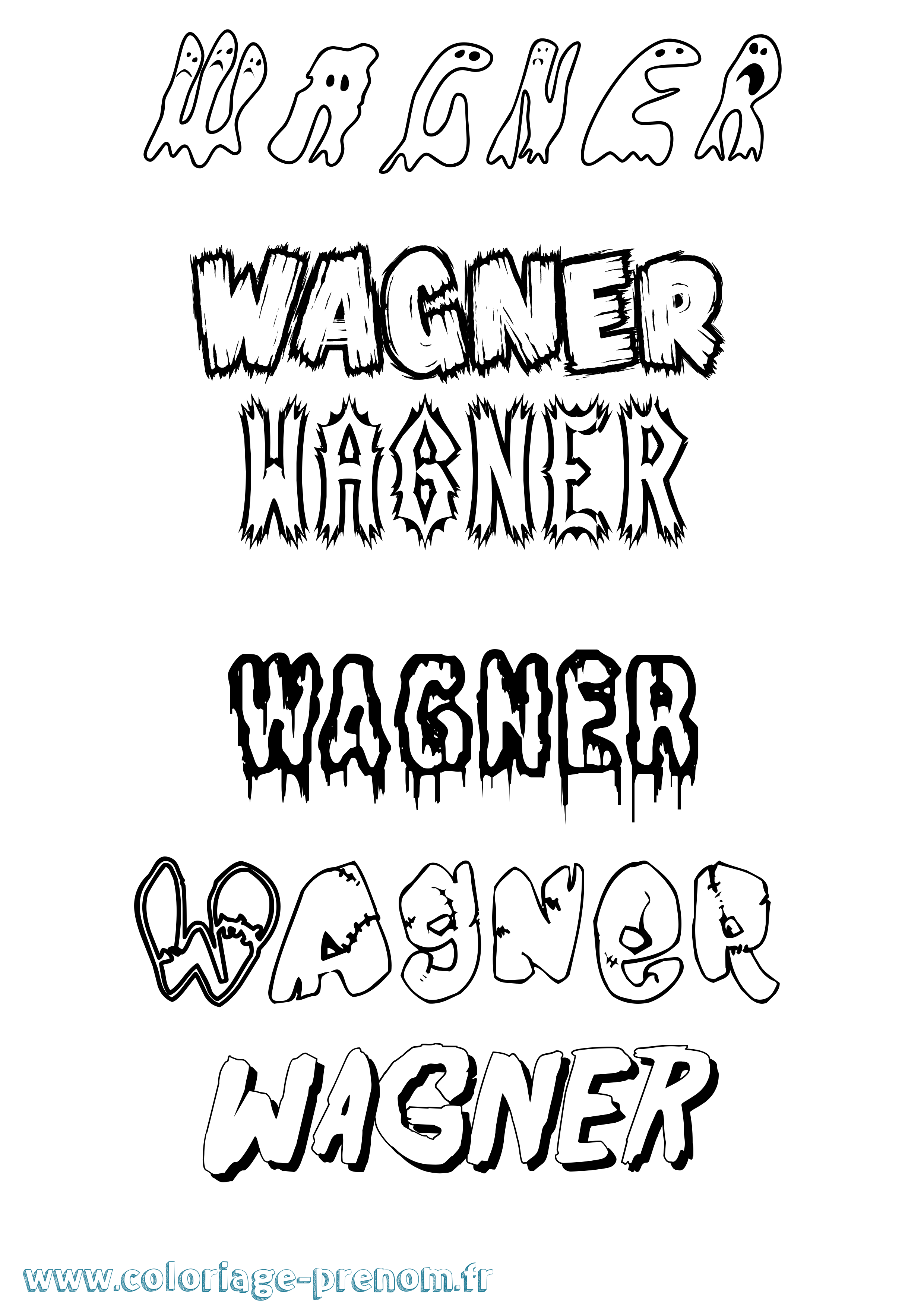 Coloriage Wagner Frisson Coloriage prénom Wagner Frisson