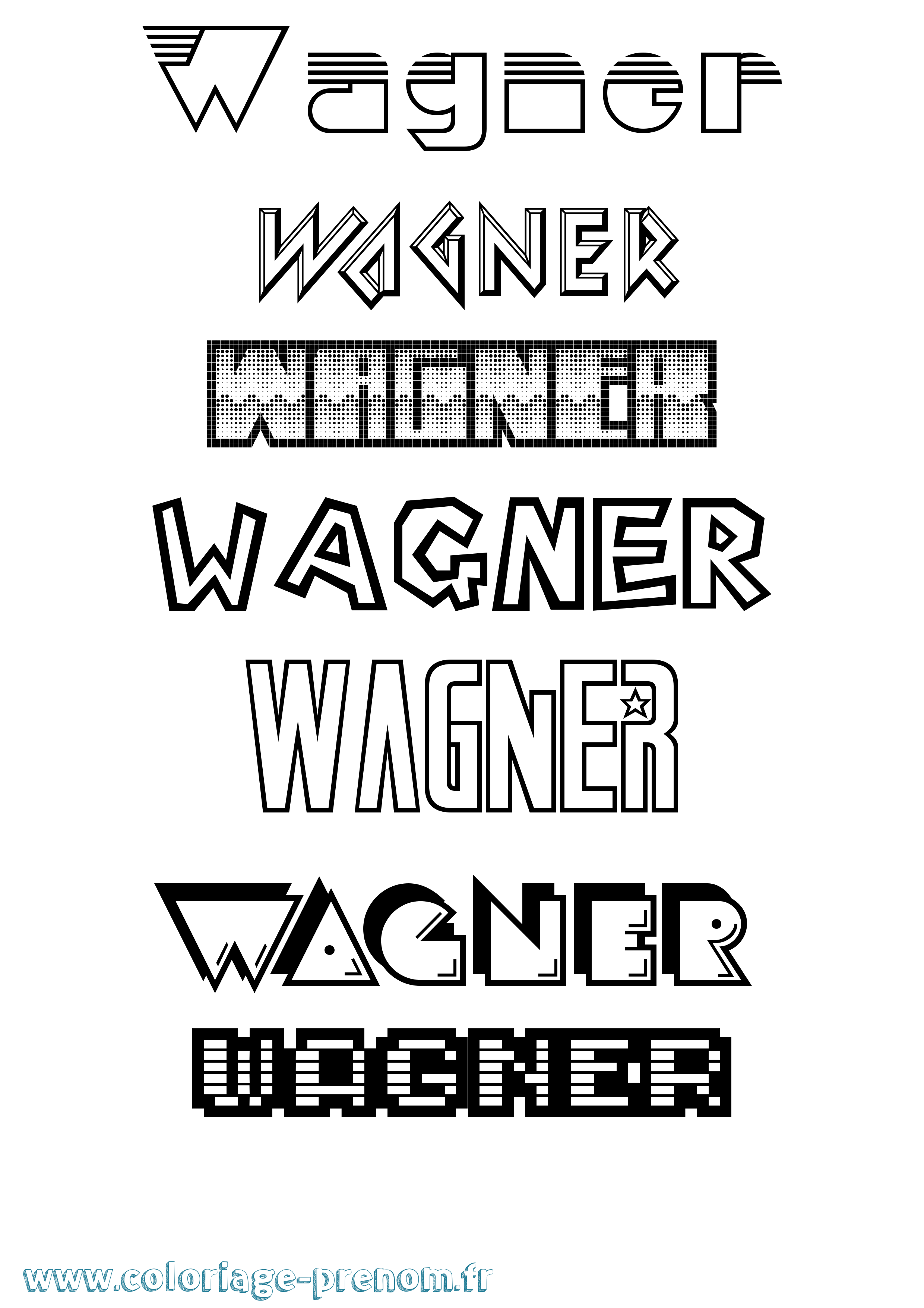 Coloriage Wagner Jeux Vidéos Coloriage prénom Wagner Jeux Vidéos