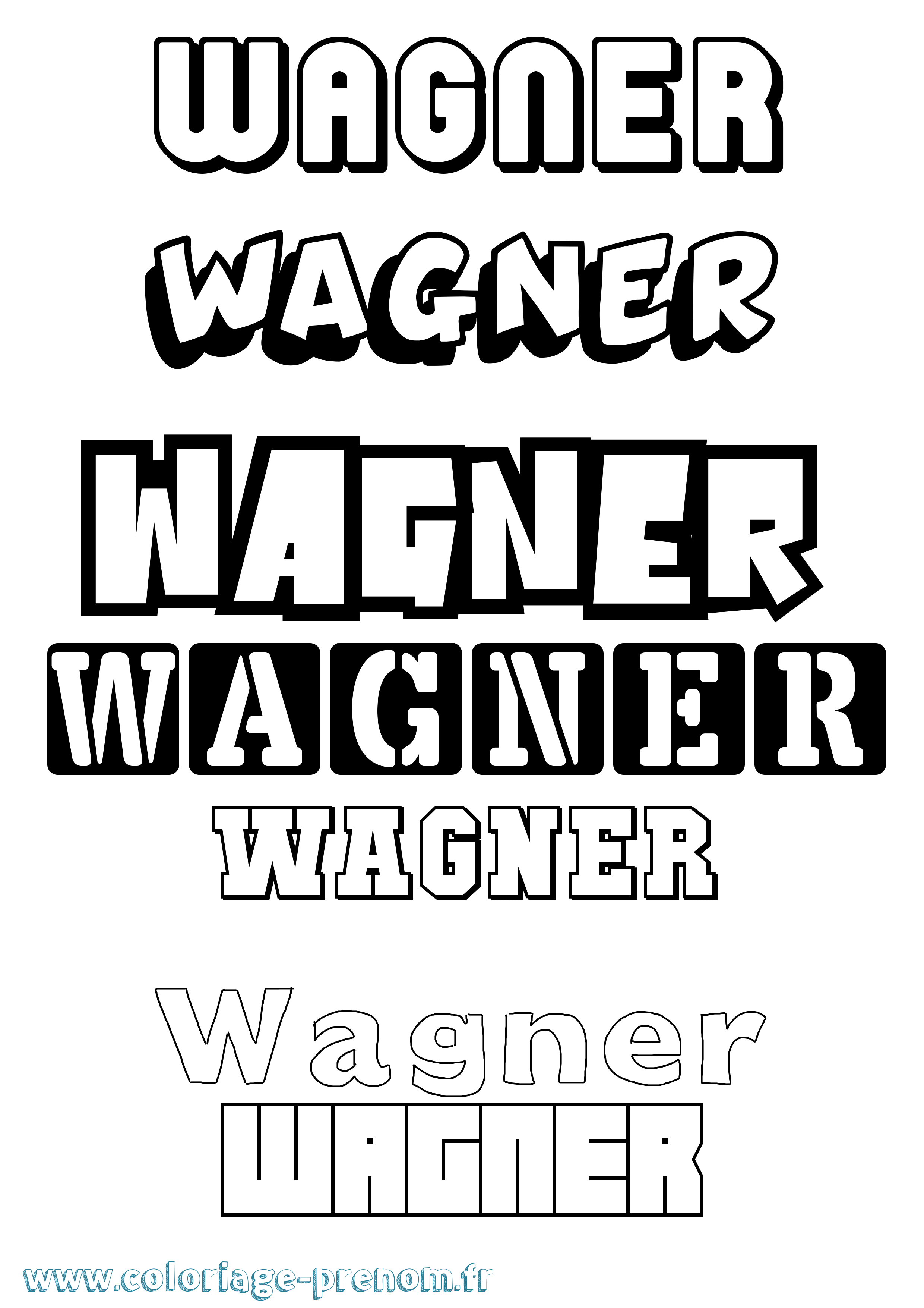 Coloriage Wagner Simple Coloriage prénom Wagner Simple
