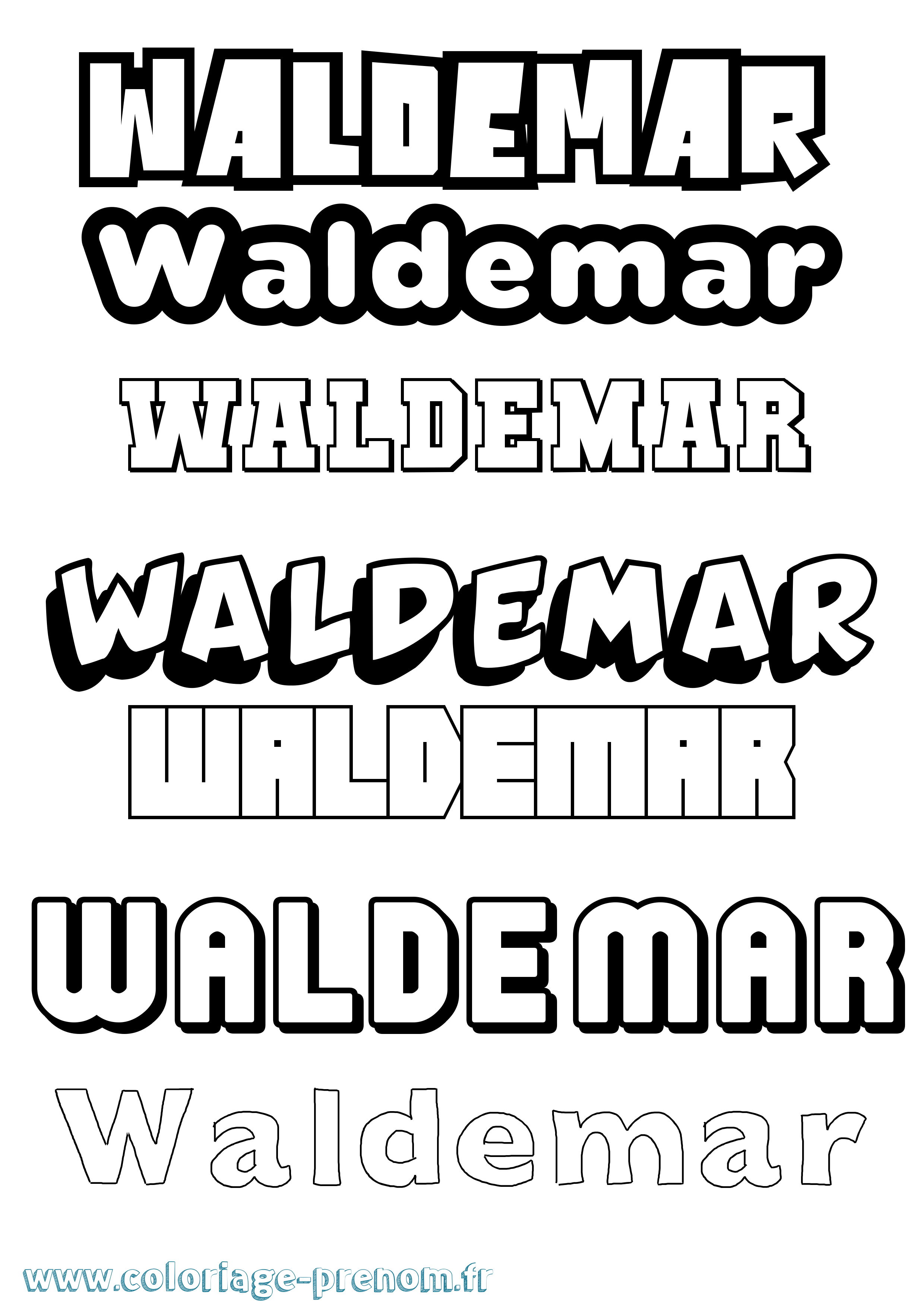 Coloriage prénom Waldemar Simple