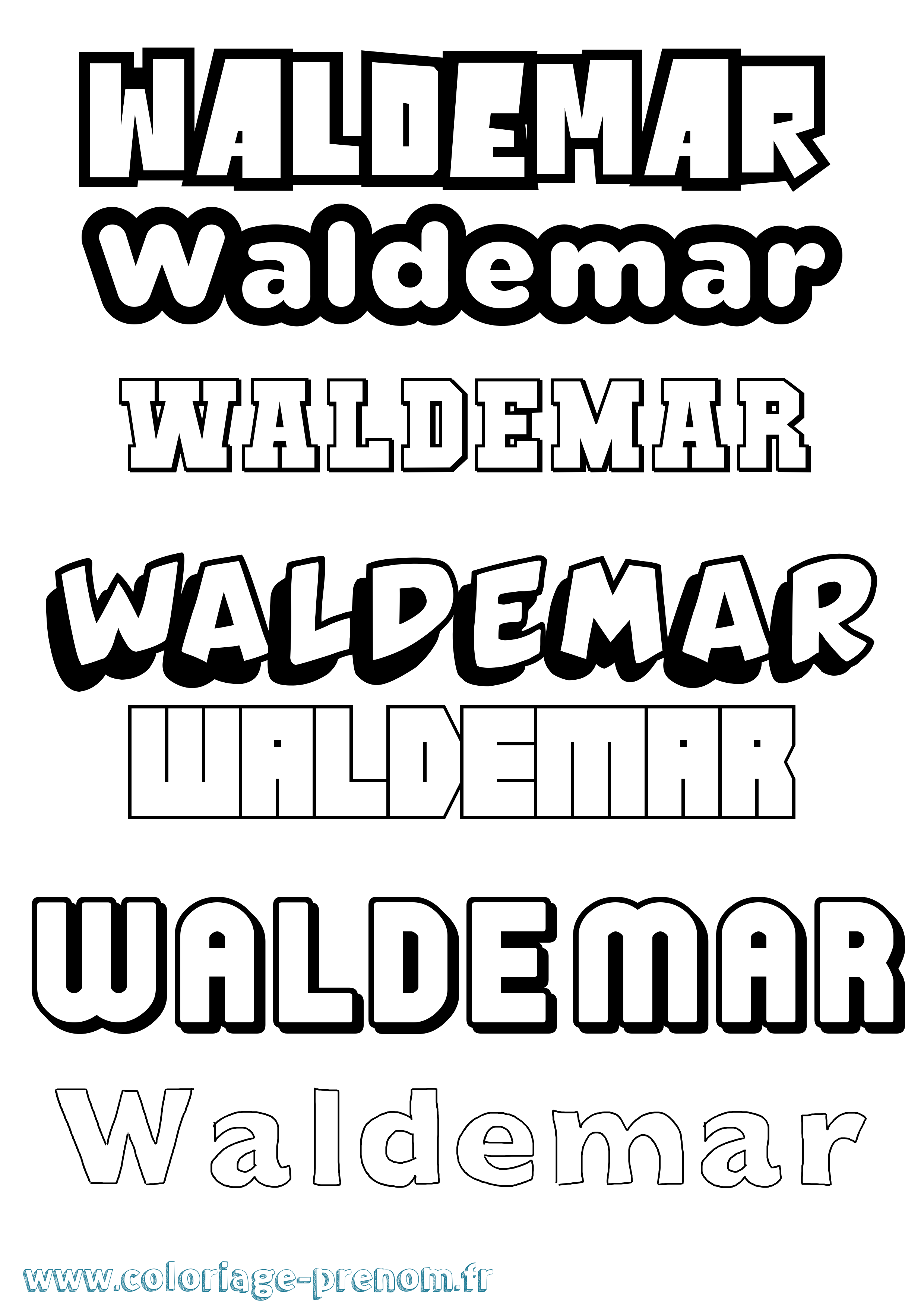 Coloriage Waldemar Simple Coloriage prénom Waldemar Simple