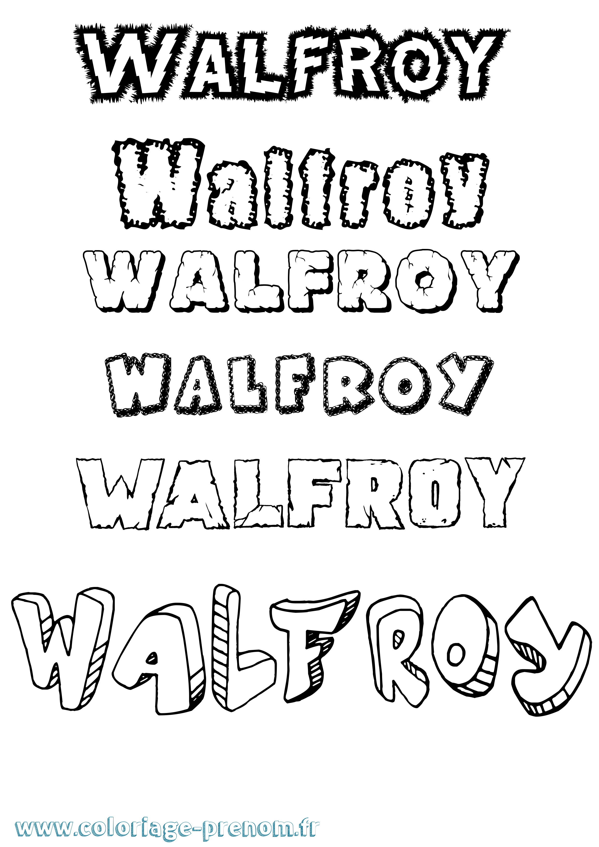 Coloriage Walfroy Destructuré Coloriage prénom Walfroy Destructuré