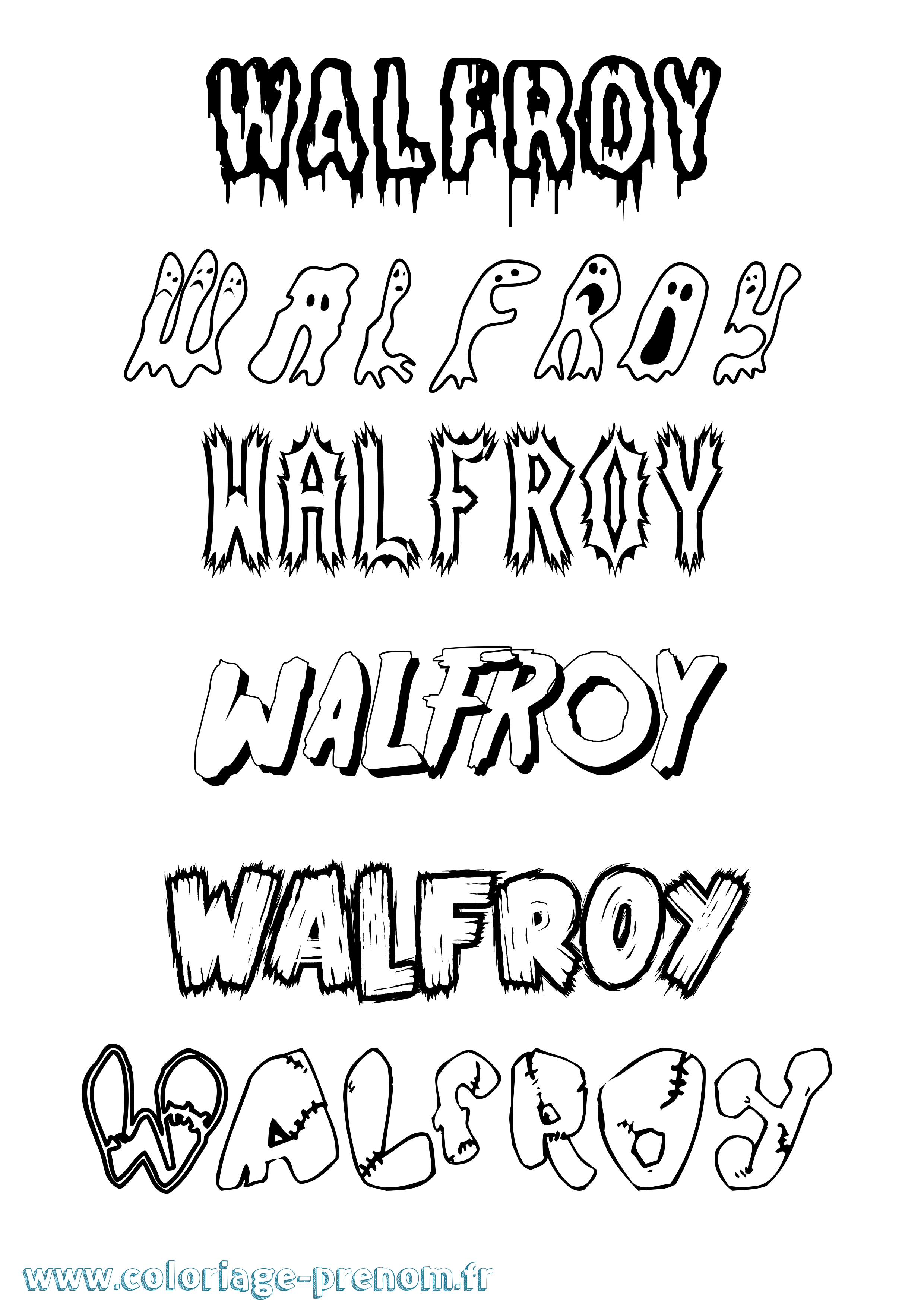 Coloriage Walfroy Frisson Coloriage prénom Walfroy Frisson