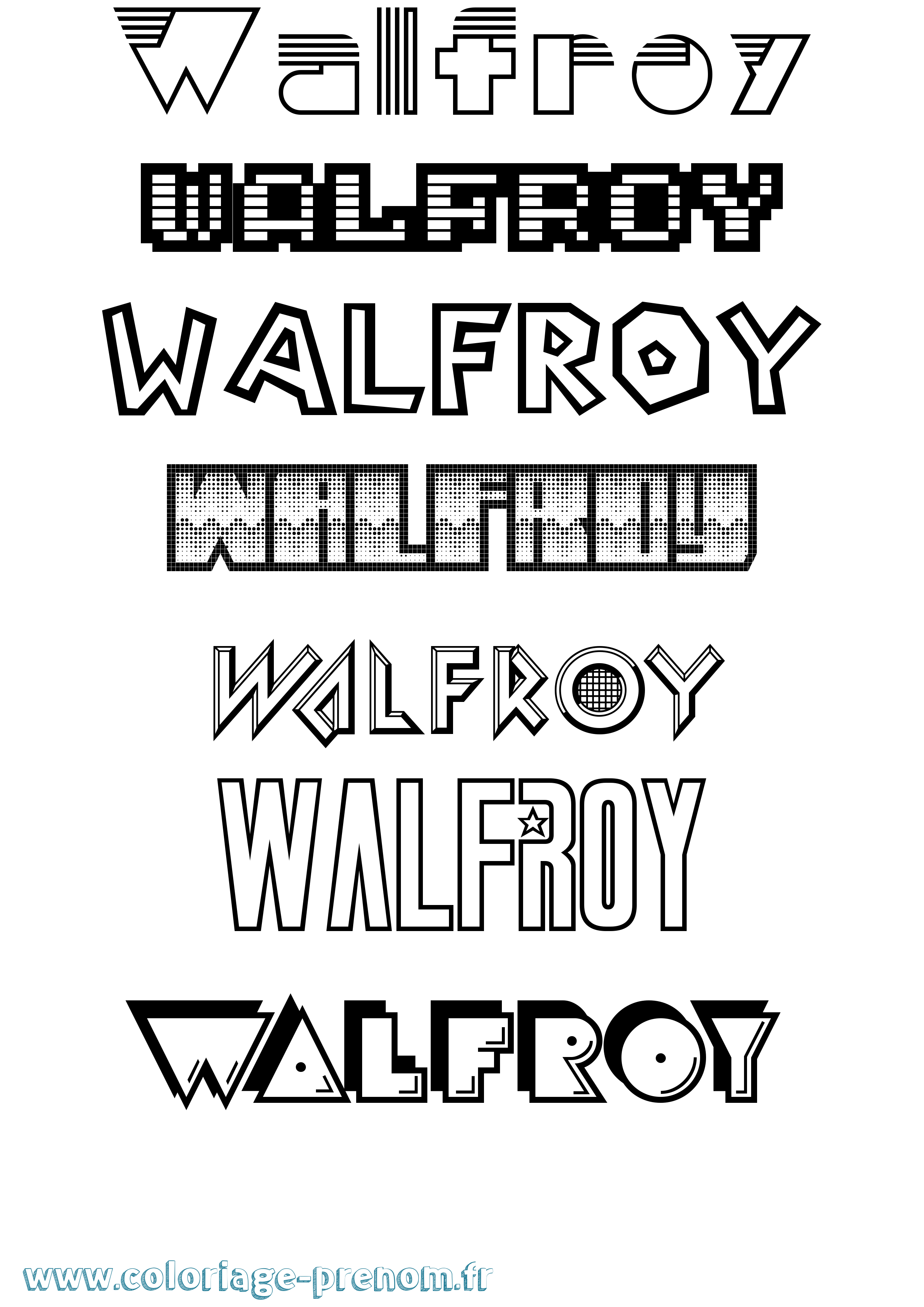 Coloriage Walfroy Jeux Vidéos Coloriage prénom Walfroy Jeux Vidéos