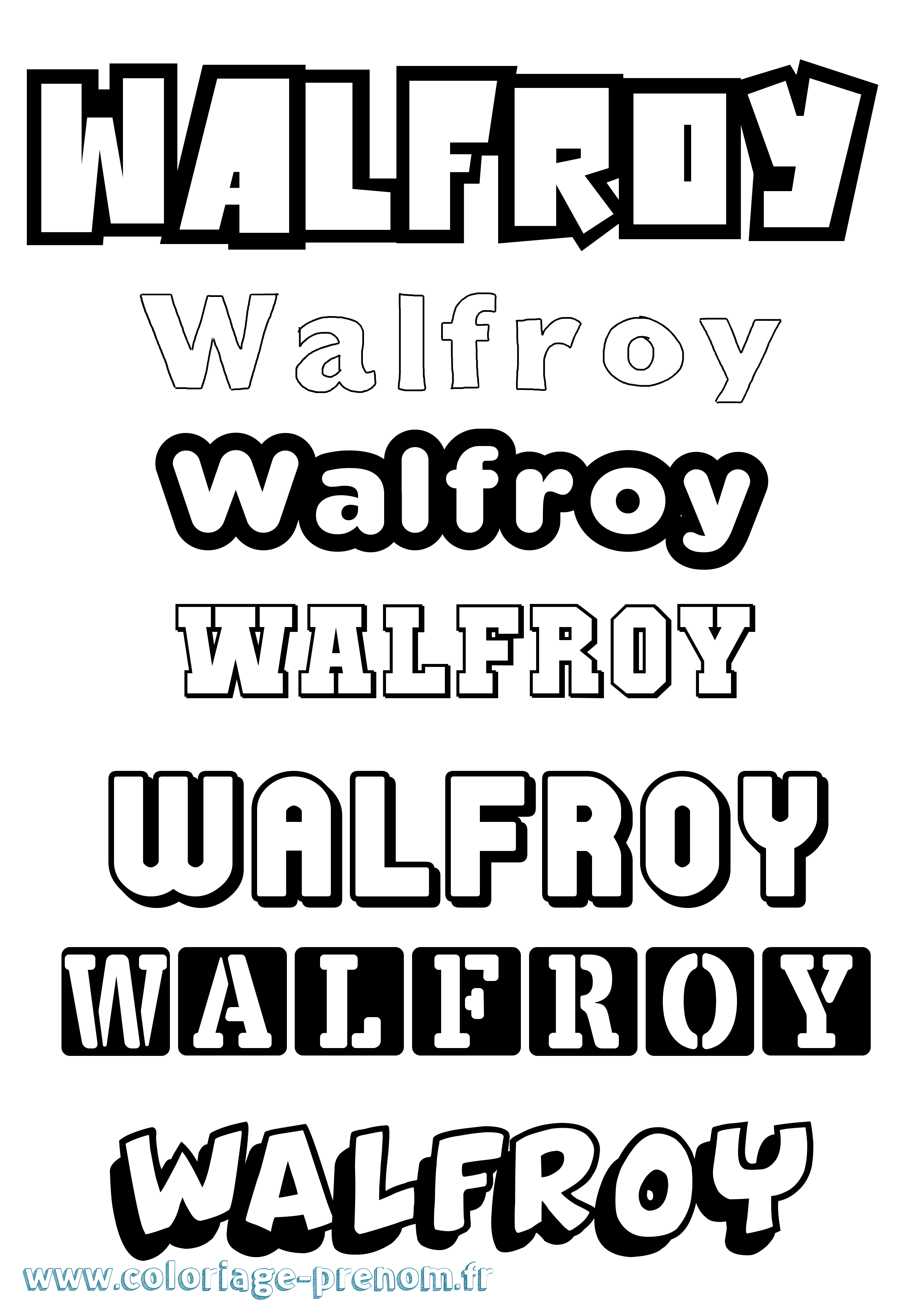 Coloriage Walfroy Simple Coloriage prénom Walfroy Simple