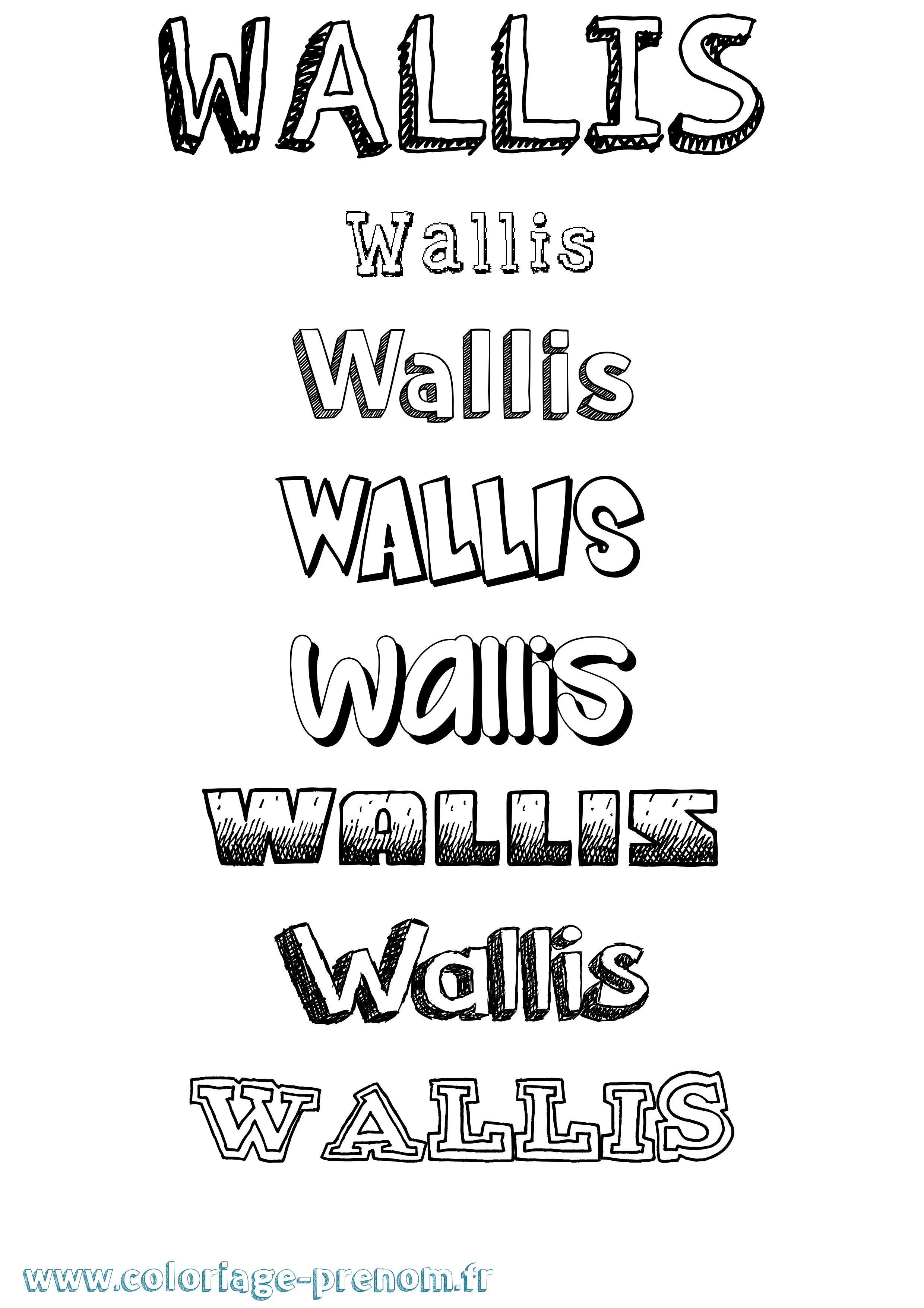 Coloriage prénom Wallis Dessiné