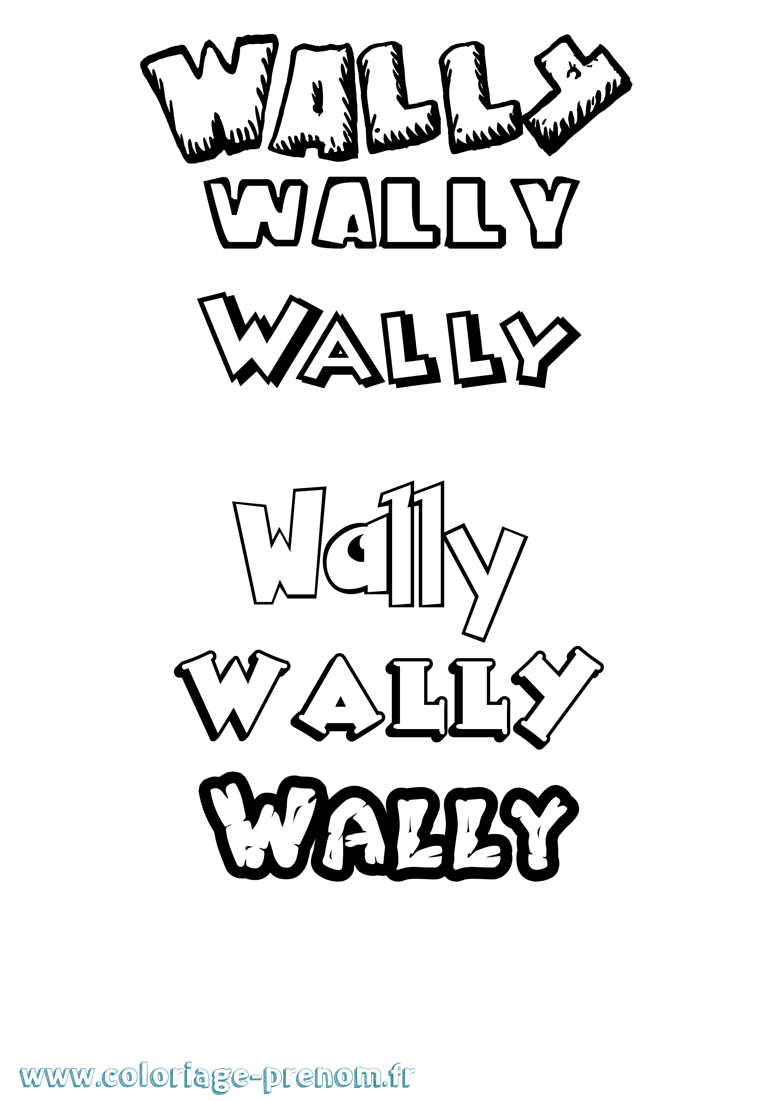 Coloriage Wally Dessin Animé Coloriage prénom Wally Dessin Animé