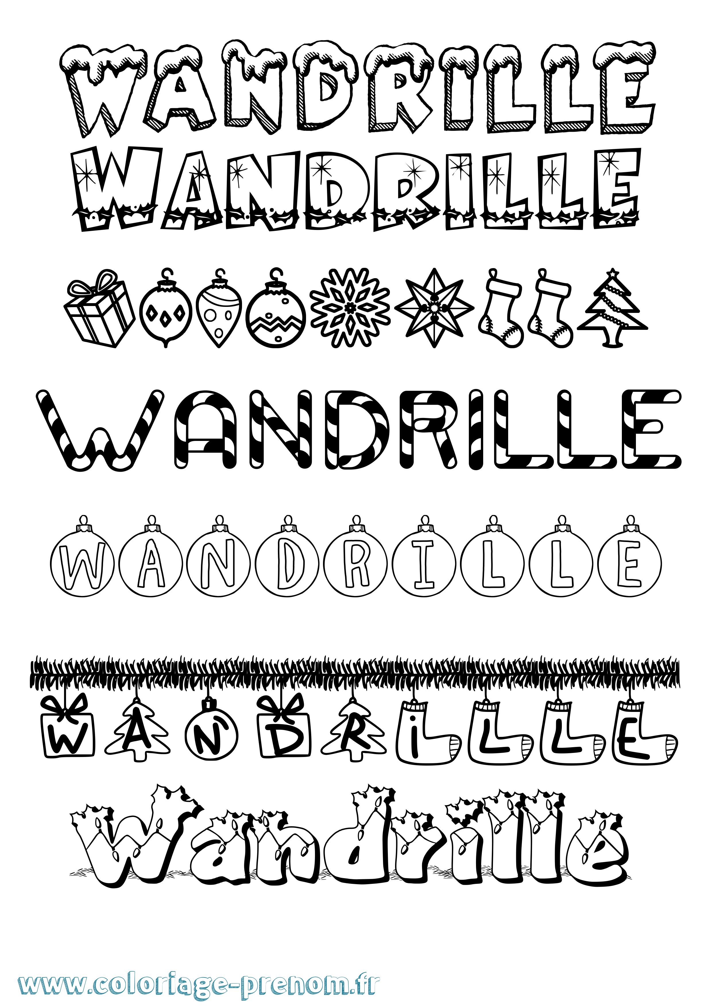 Coloriage prénom Wandrille
