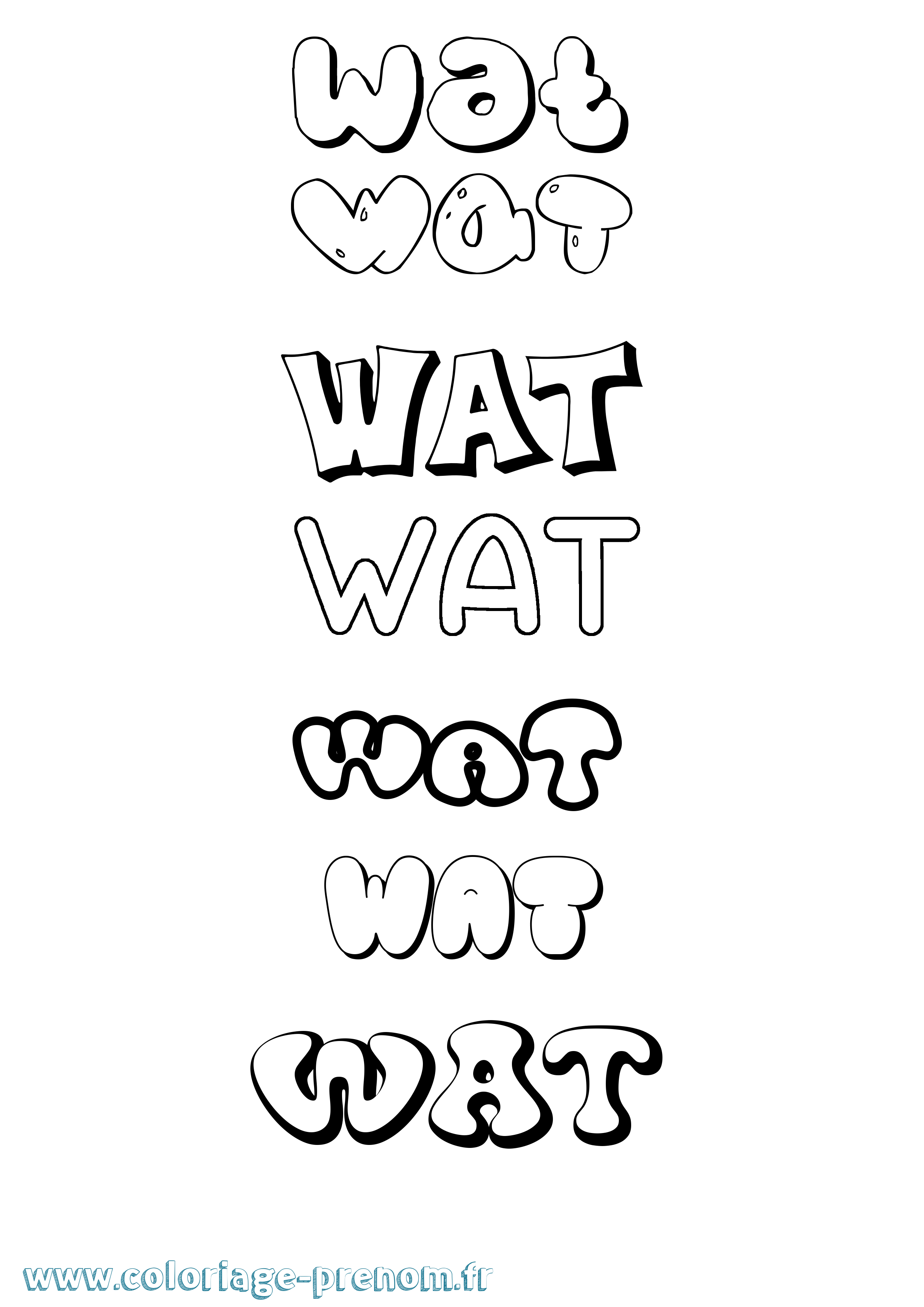 Coloriage Wat Bubble Coloriage prénom Wat Bubble