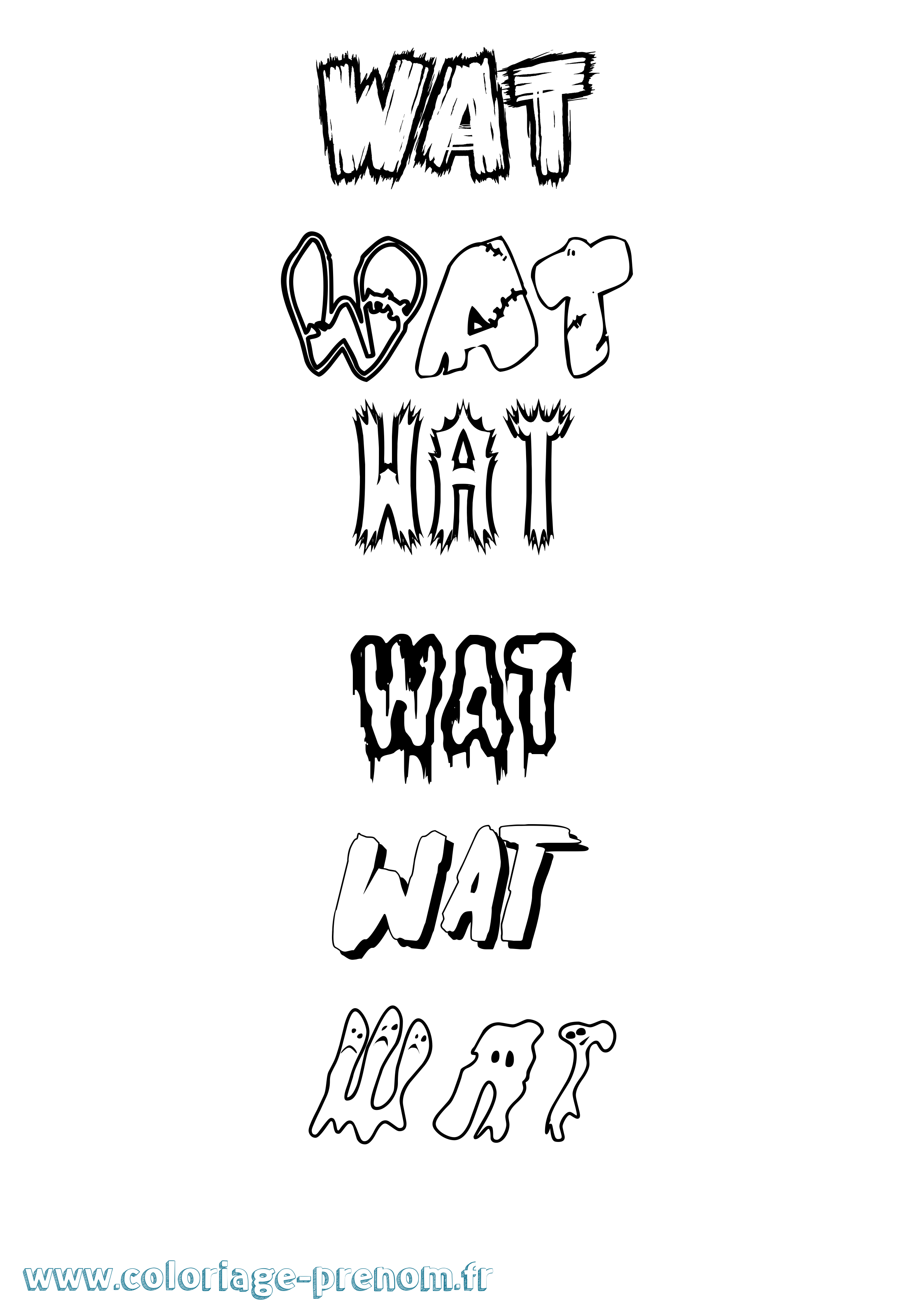 Coloriage Wat Frisson Coloriage prénom Wat Frisson