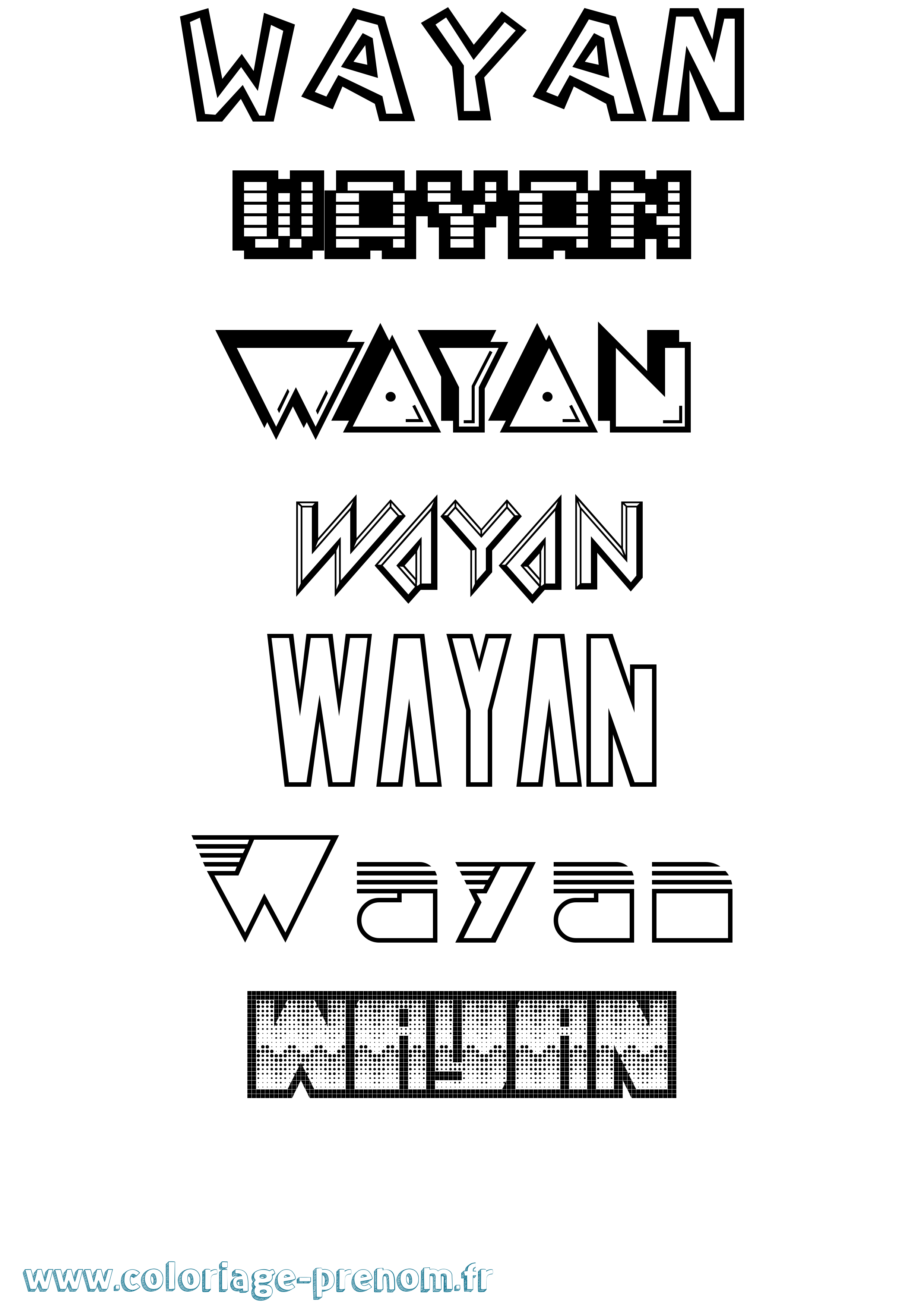 Coloriage prénom Wayan Jeux Vidéos