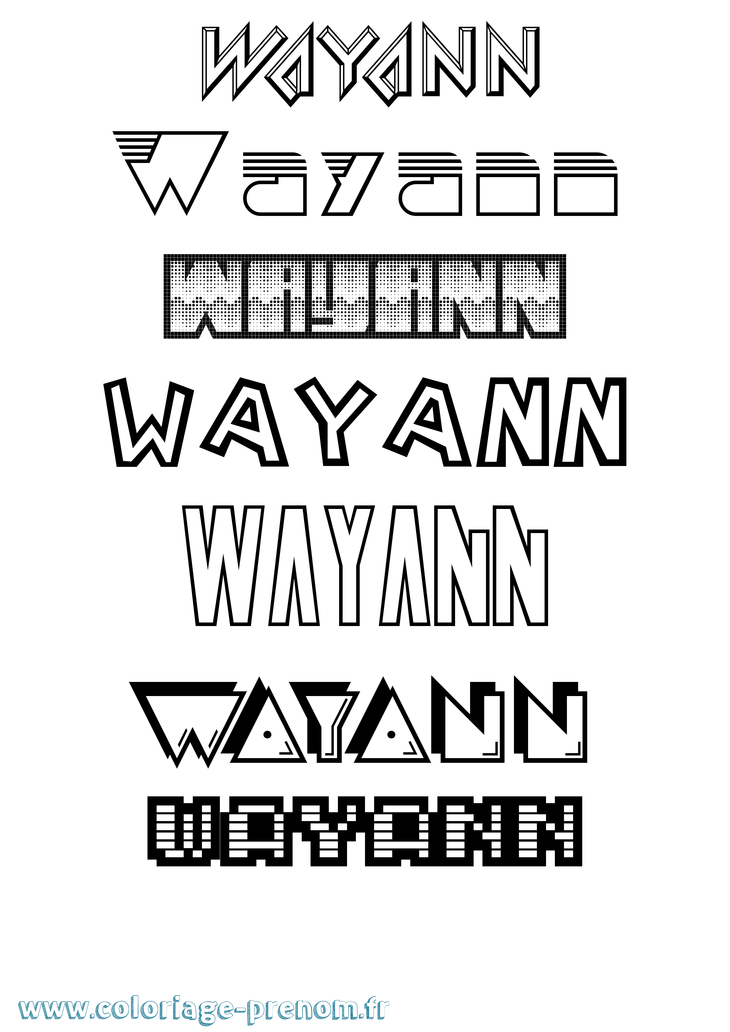 Coloriage prénom Wayann Jeux Vidéos