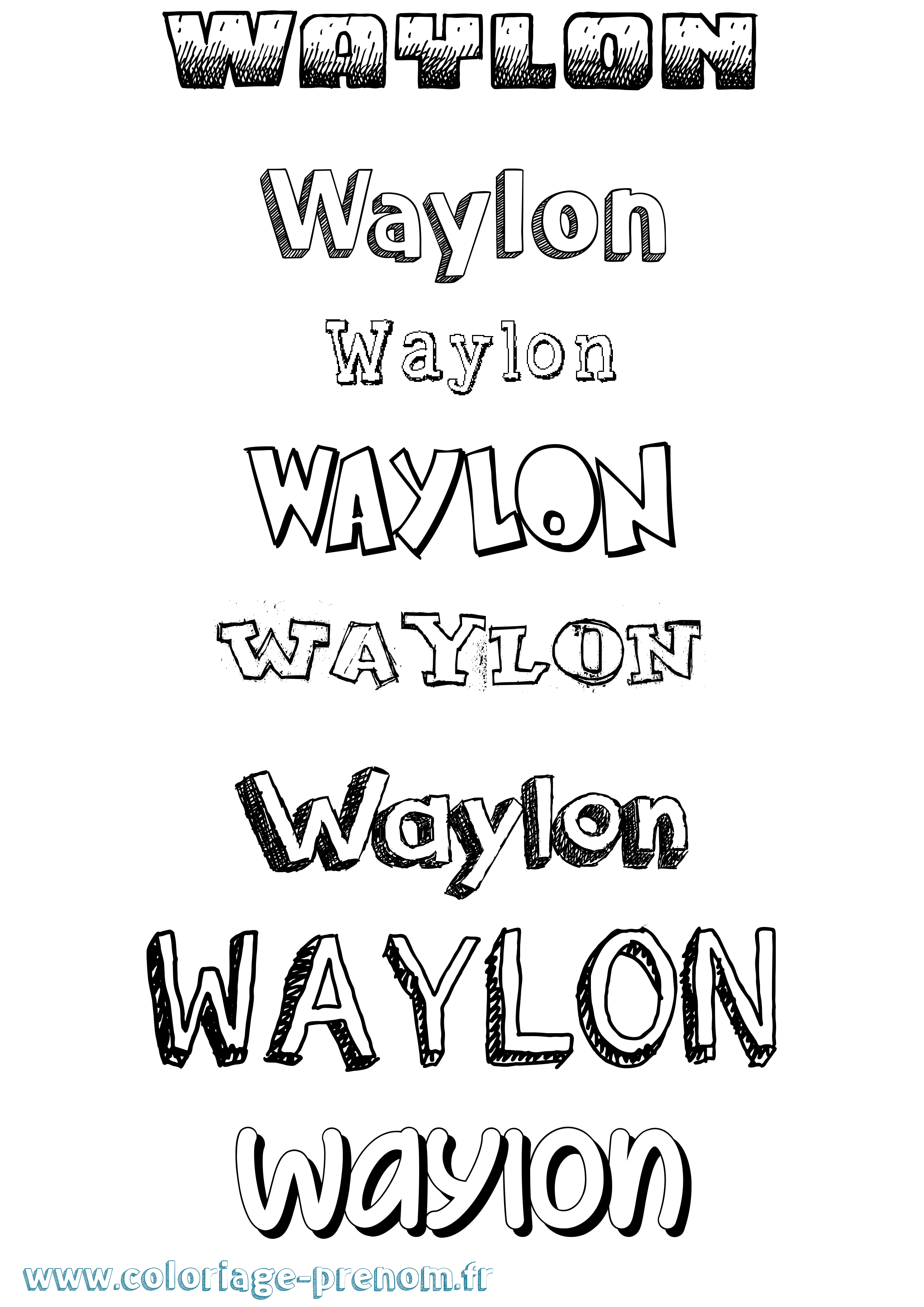 Coloriage prénom Waylon Dessiné