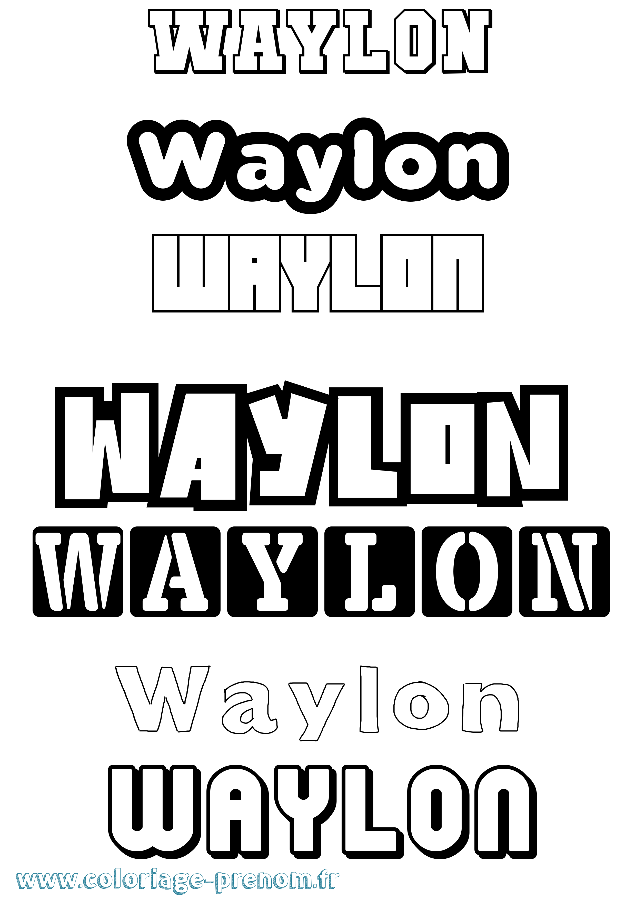 Coloriage prénom Waylon Simple
