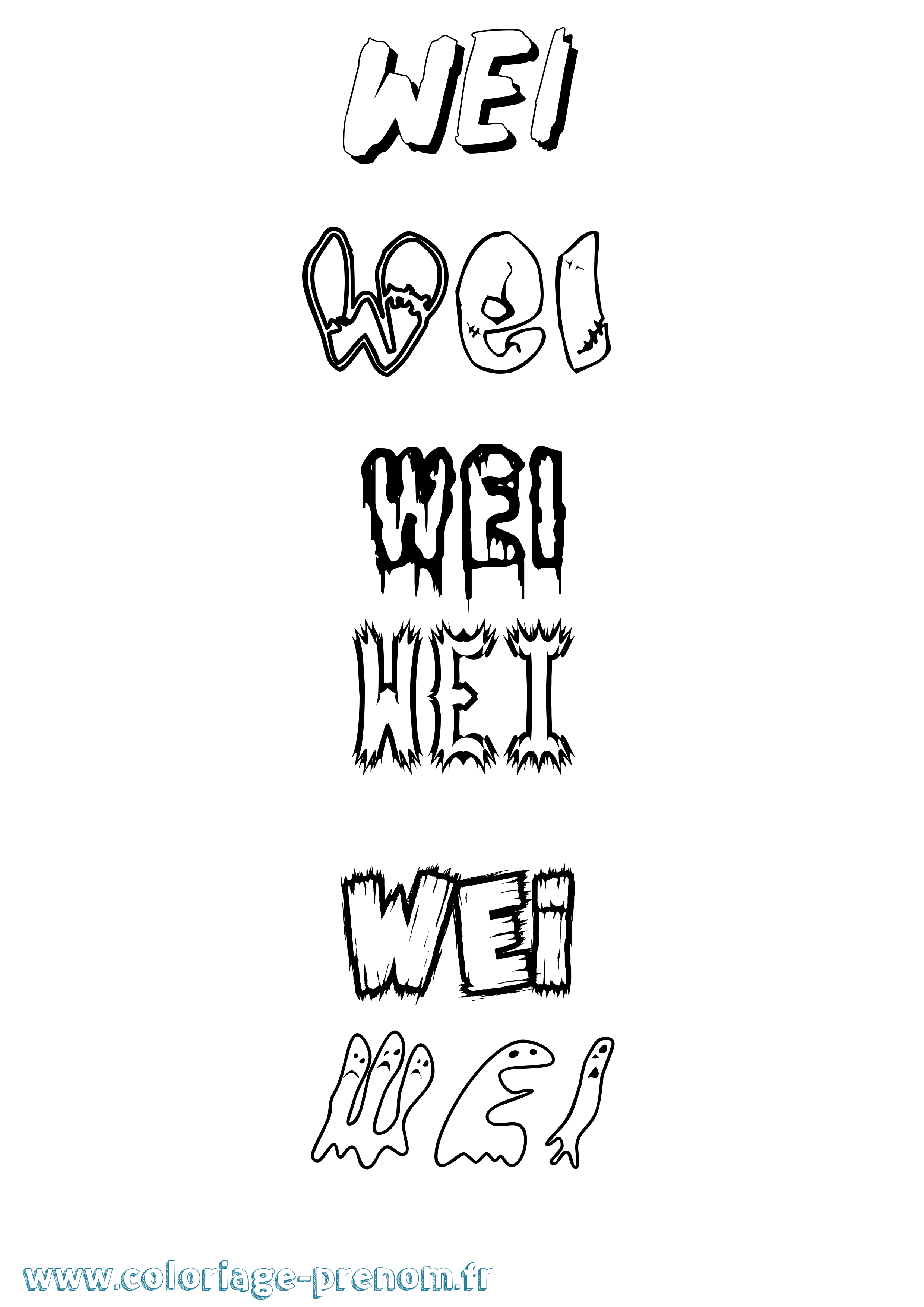 Coloriage Wei Frisson Coloriage prénom Wei Frisson