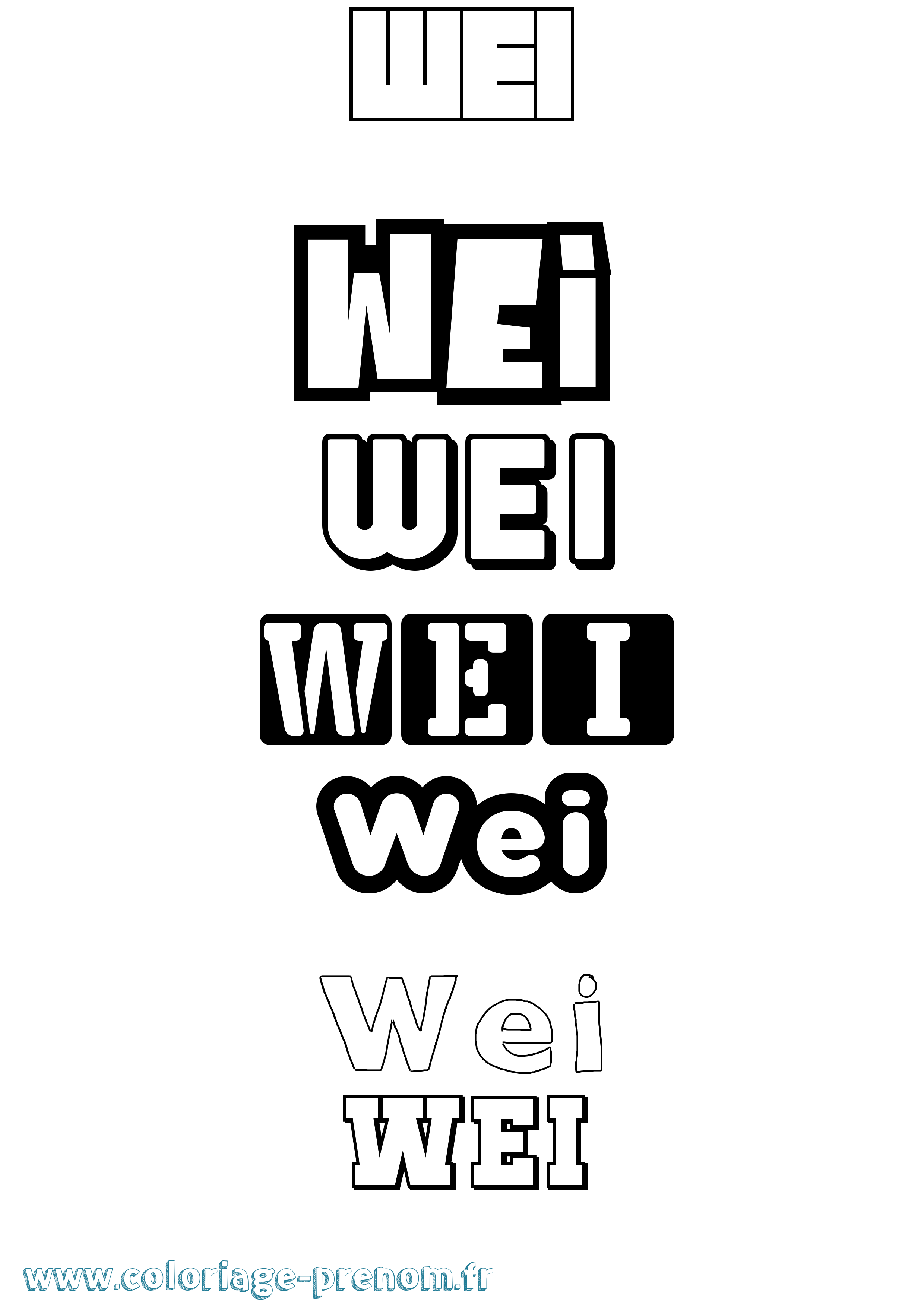 Coloriage prénom Wei Simple