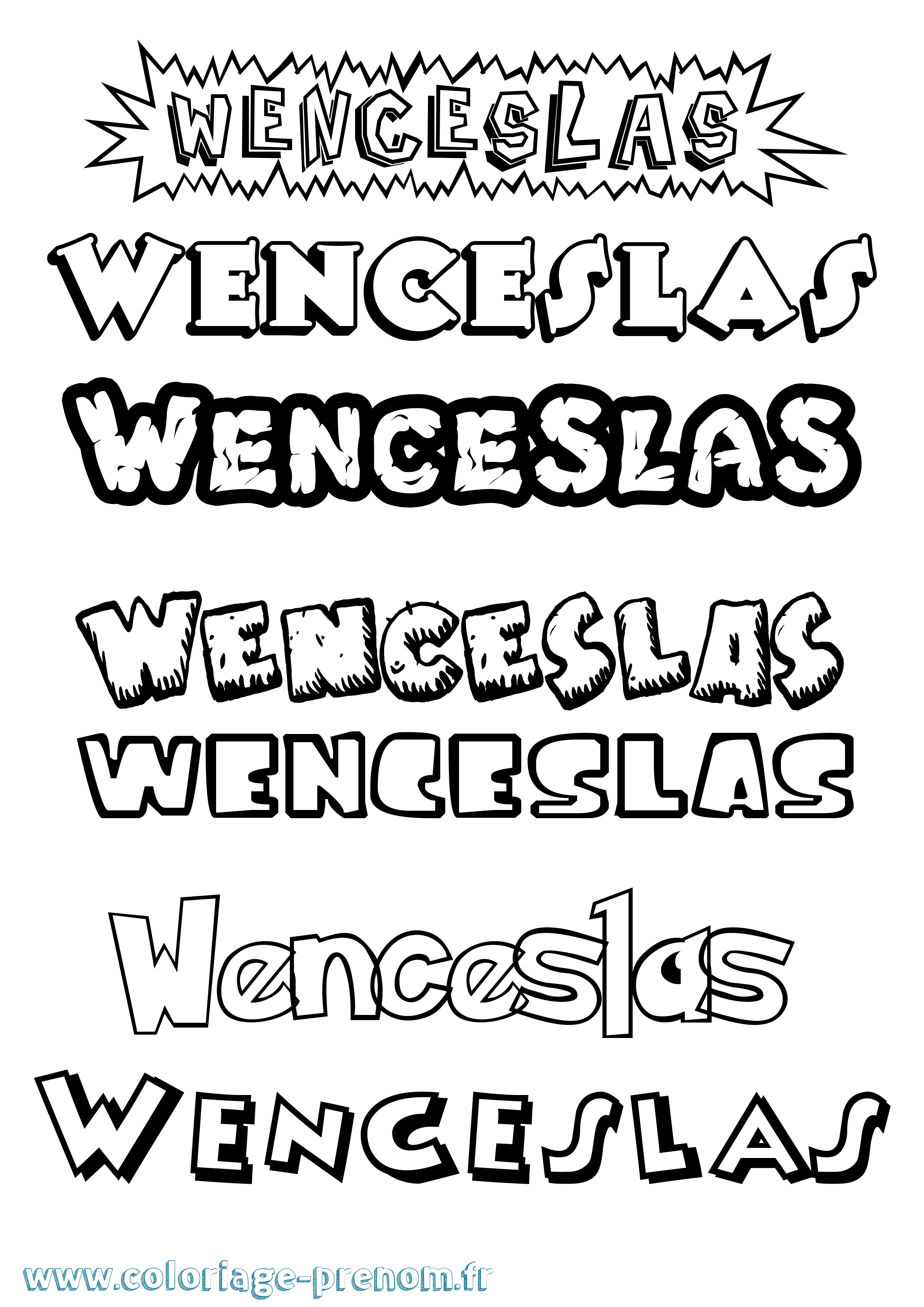 Coloriage prénom Wenceslas Dessin Animé