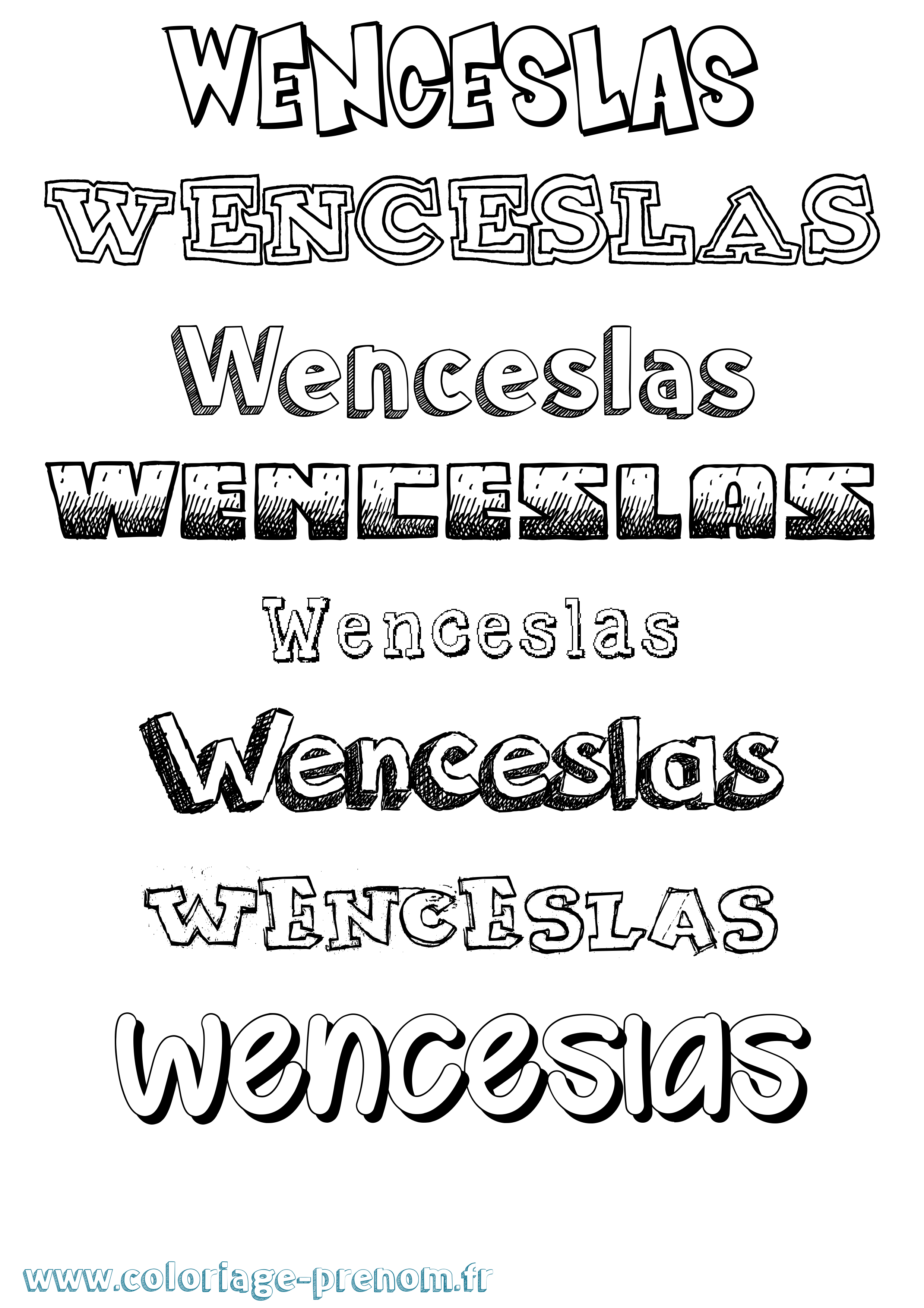 Coloriage prénom Wenceslas Dessiné