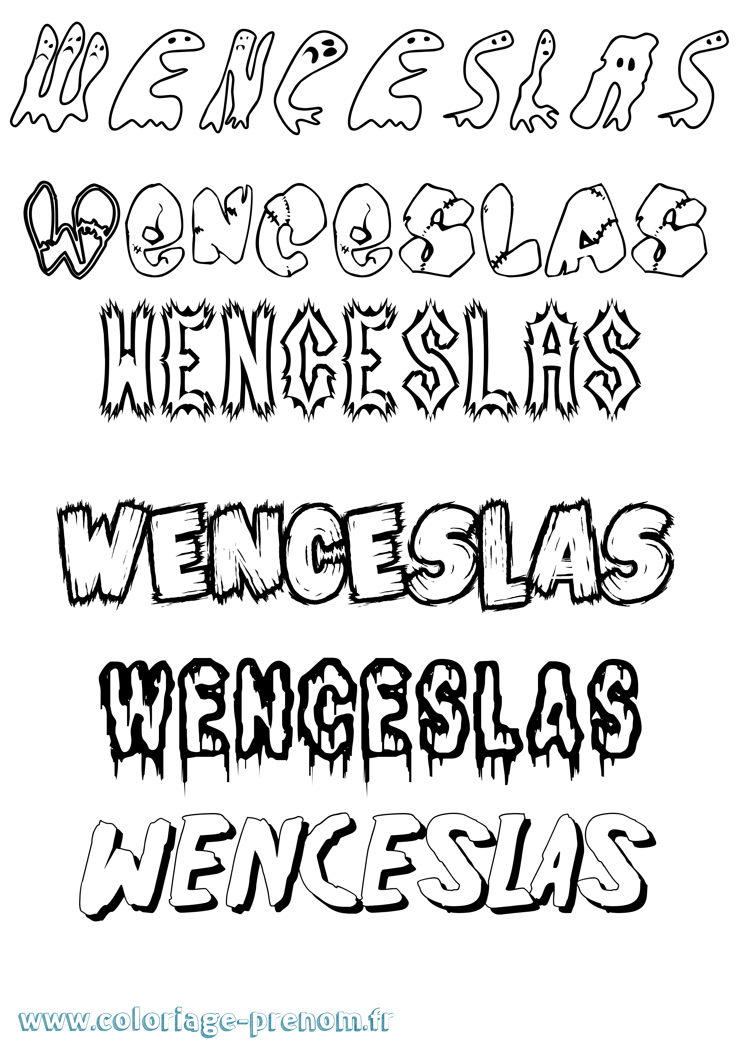 Coloriage prénom Wenceslas Frisson