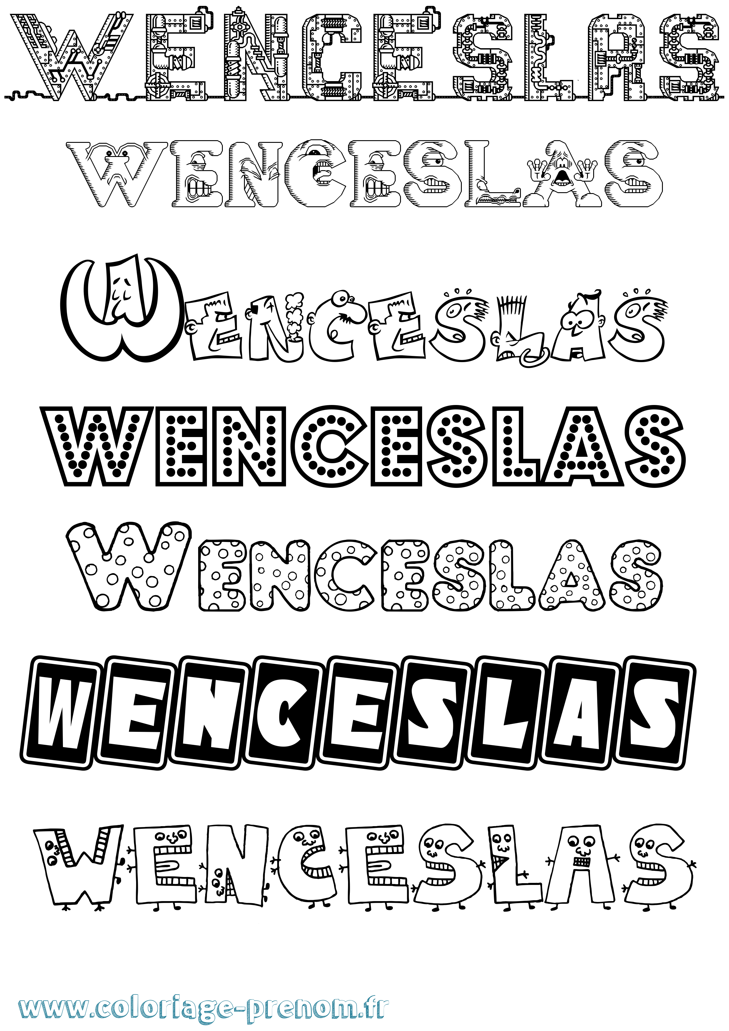 Coloriage prénom Wenceslas Fun