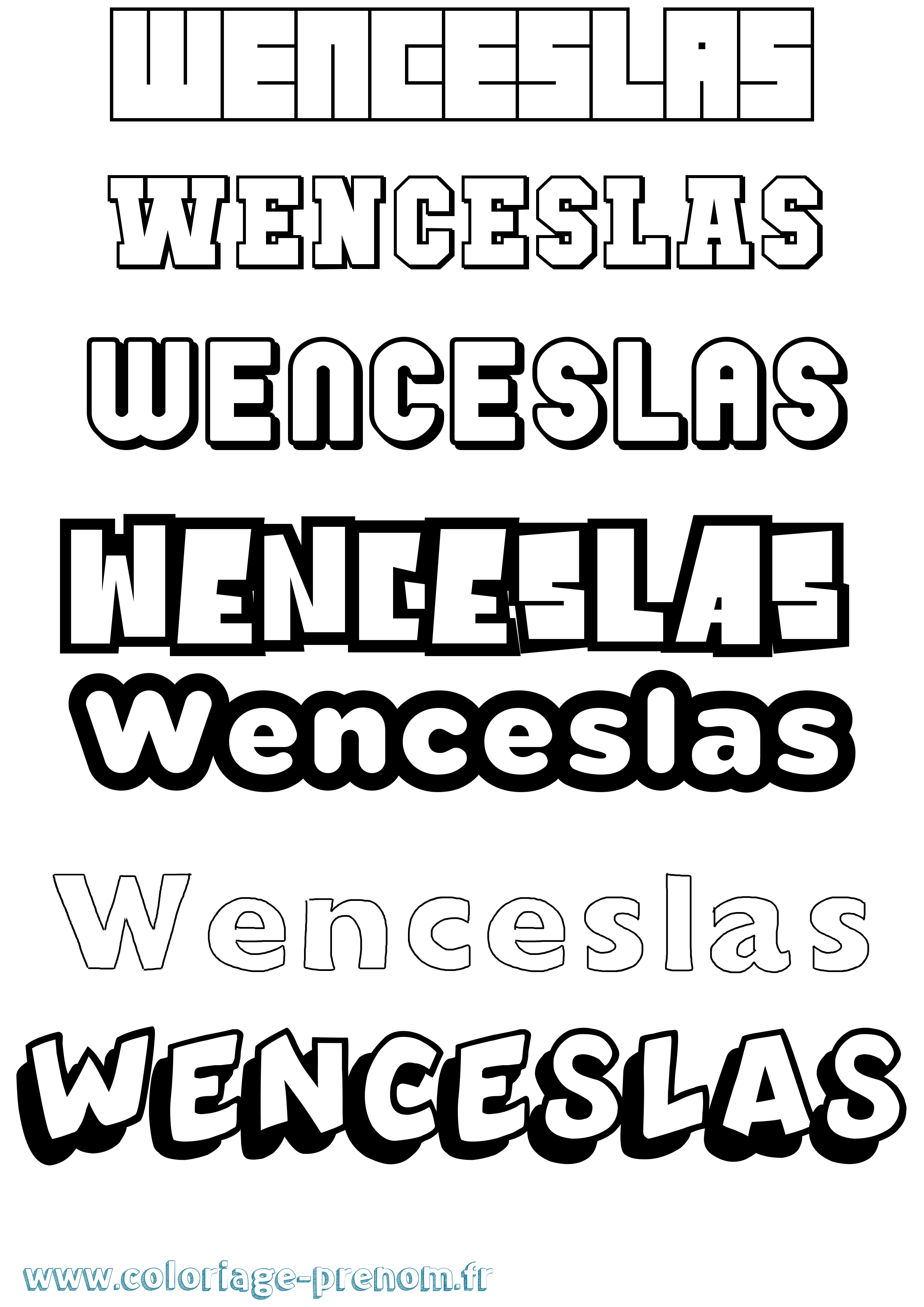 Coloriage prénom Wenceslas Simple