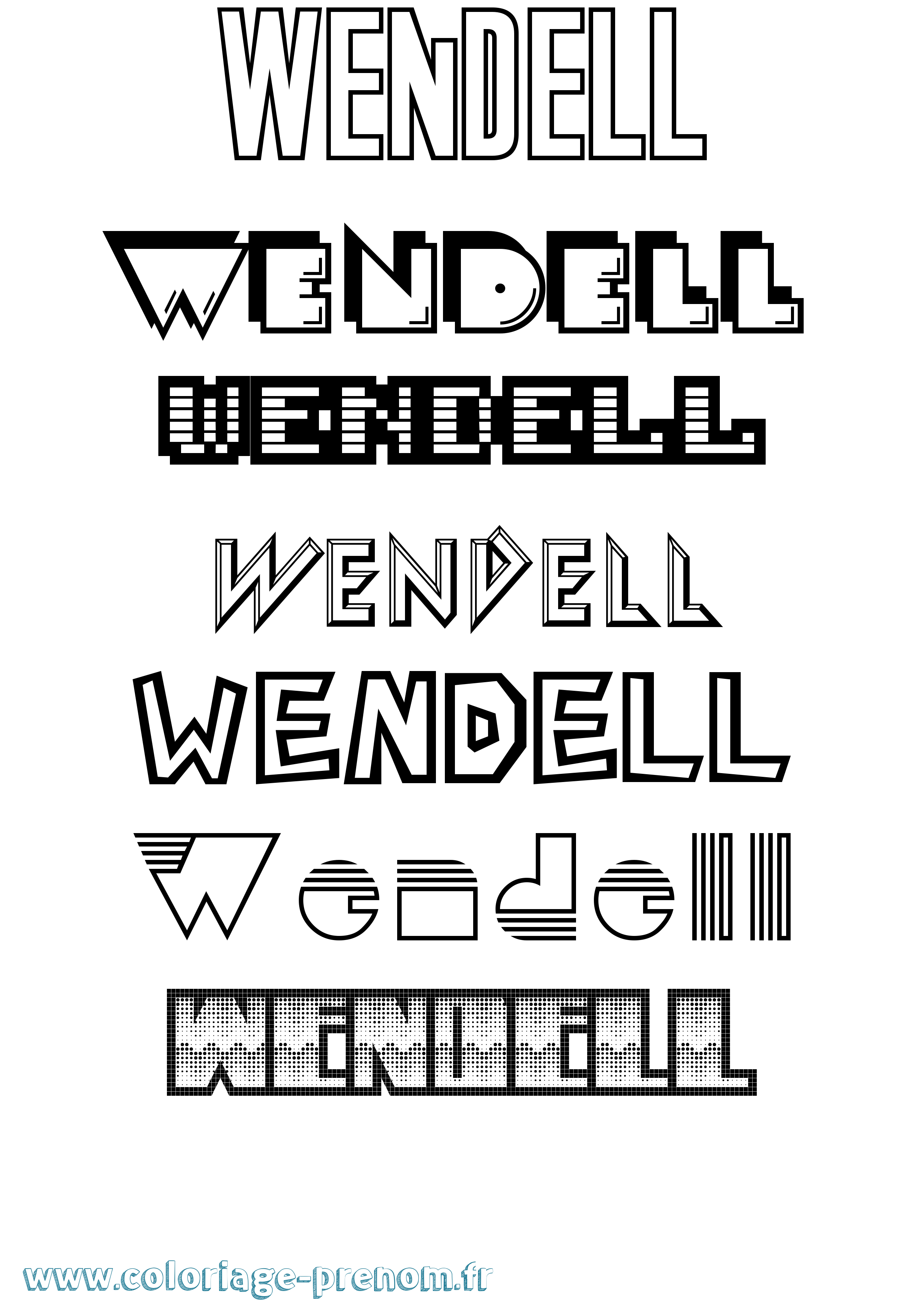 Coloriage prénom Wendell Jeux Vidéos