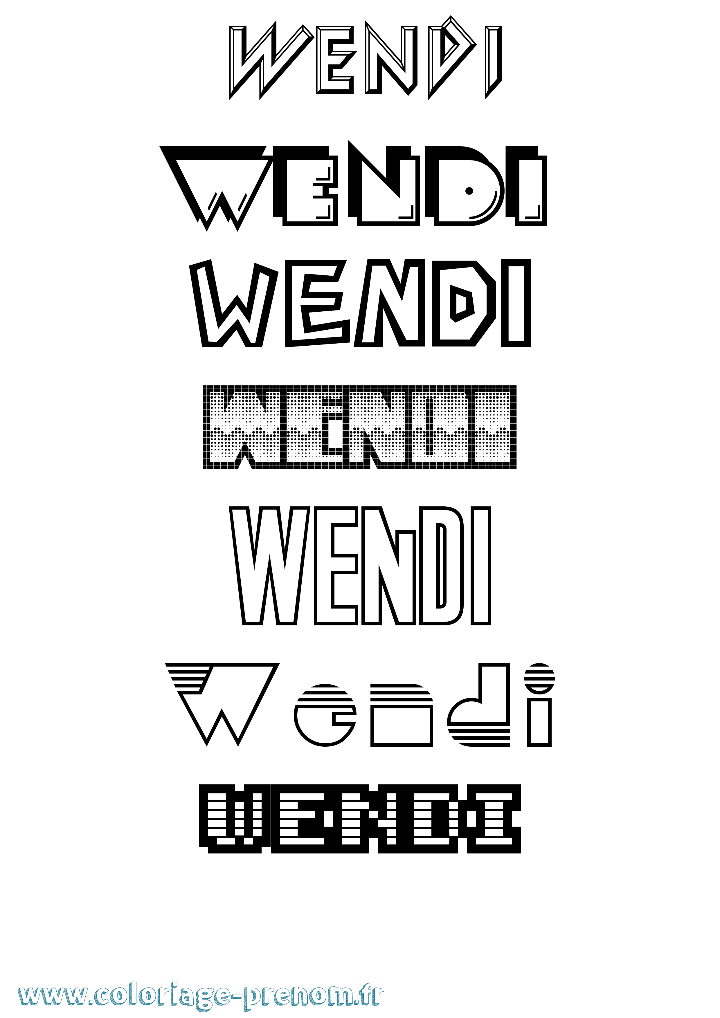 Coloriage Wendi Jeux Vidéos Coloriage prénom Wendi Jeux Vidéos