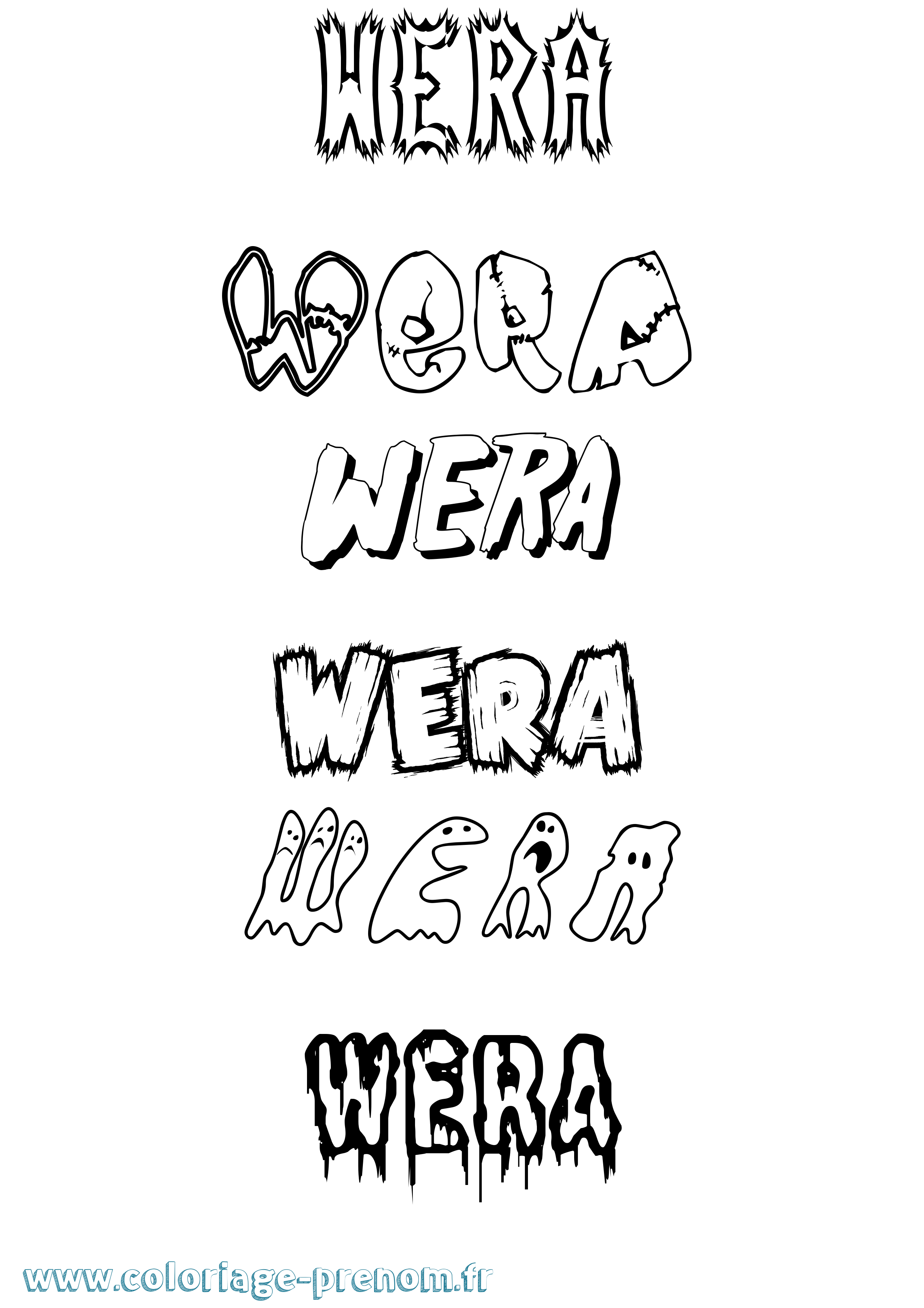 Coloriage Wera Frisson Coloriage prénom Wera Frisson