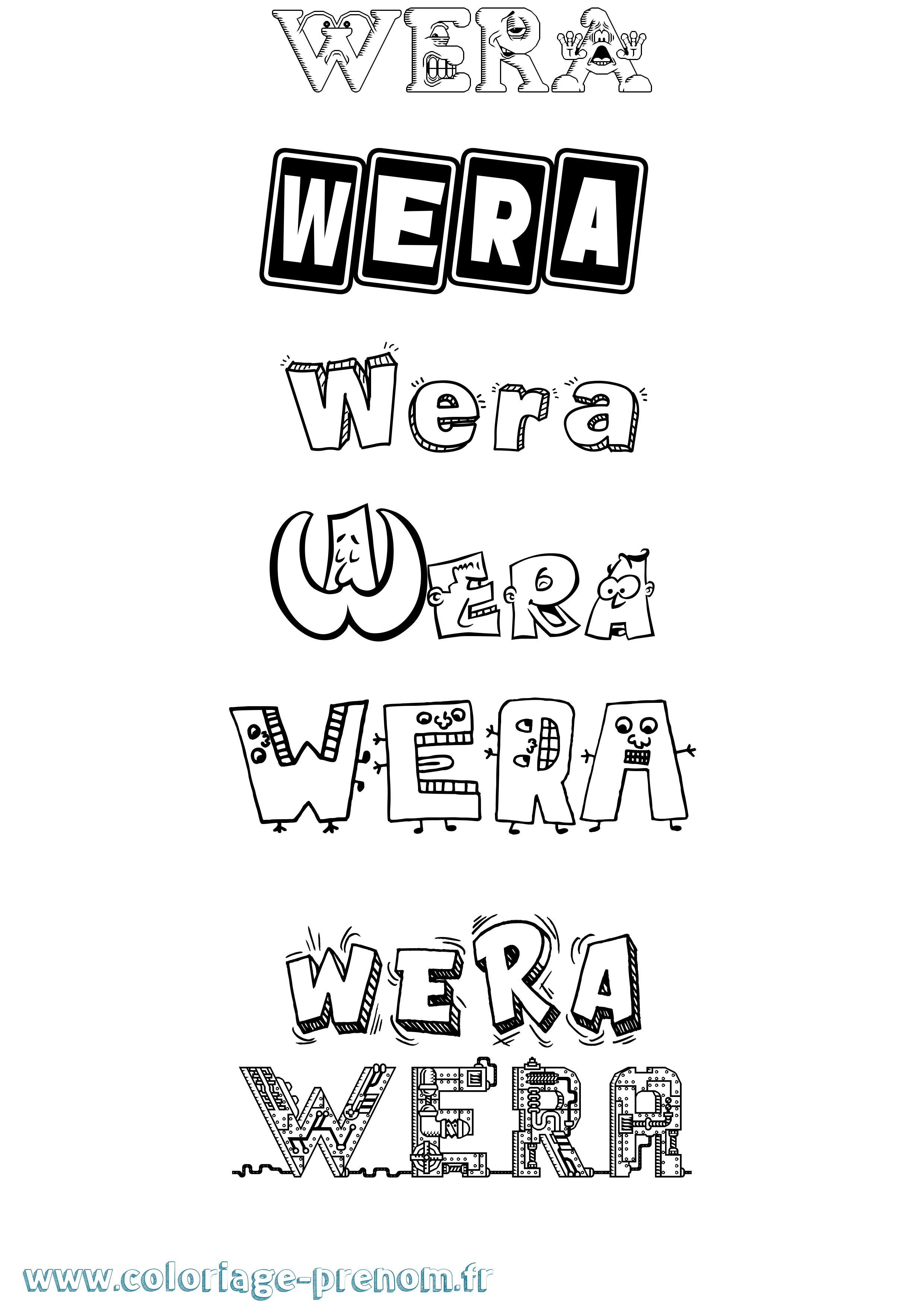 Coloriage Wera Fun Coloriage prénom Wera Fun