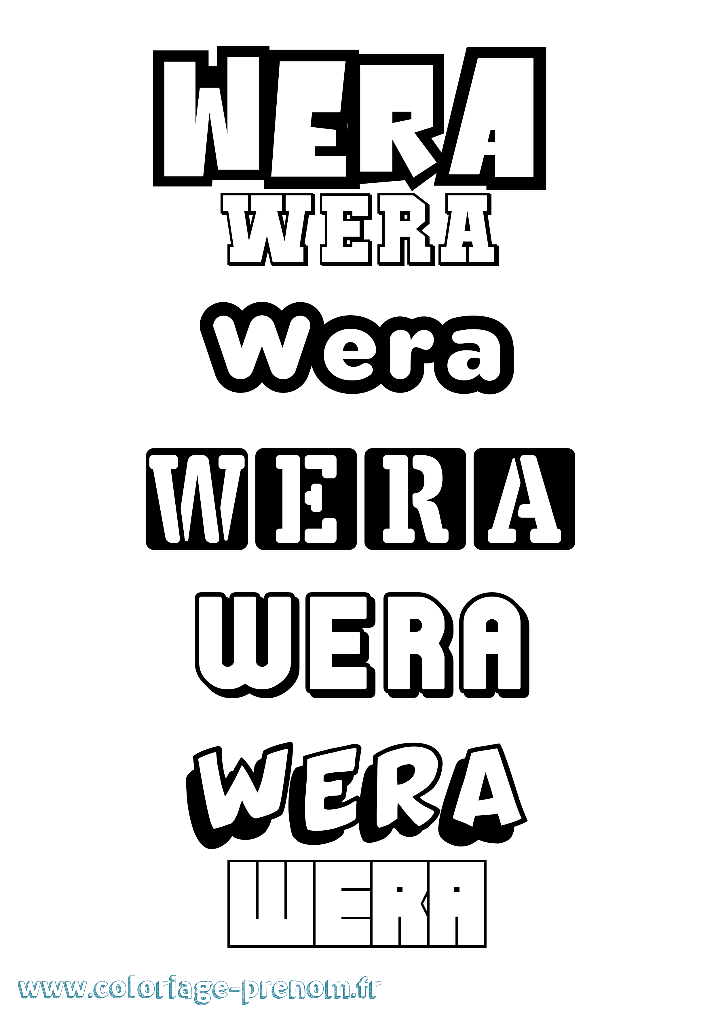 Coloriage Wera Simple Coloriage prénom Wera Simple
