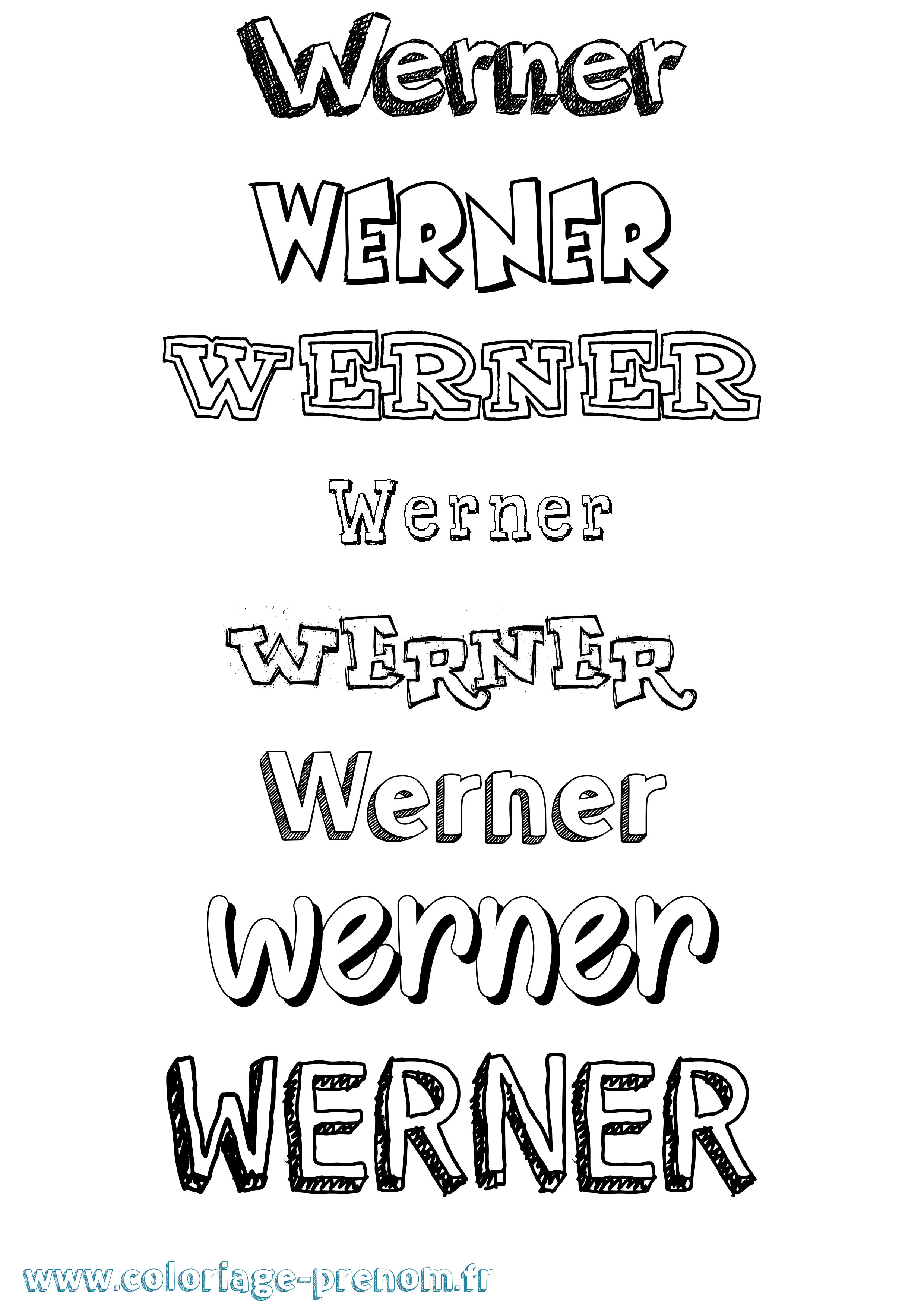 Coloriage du prénom Werner : à Imprimer ou Télécharger facilement