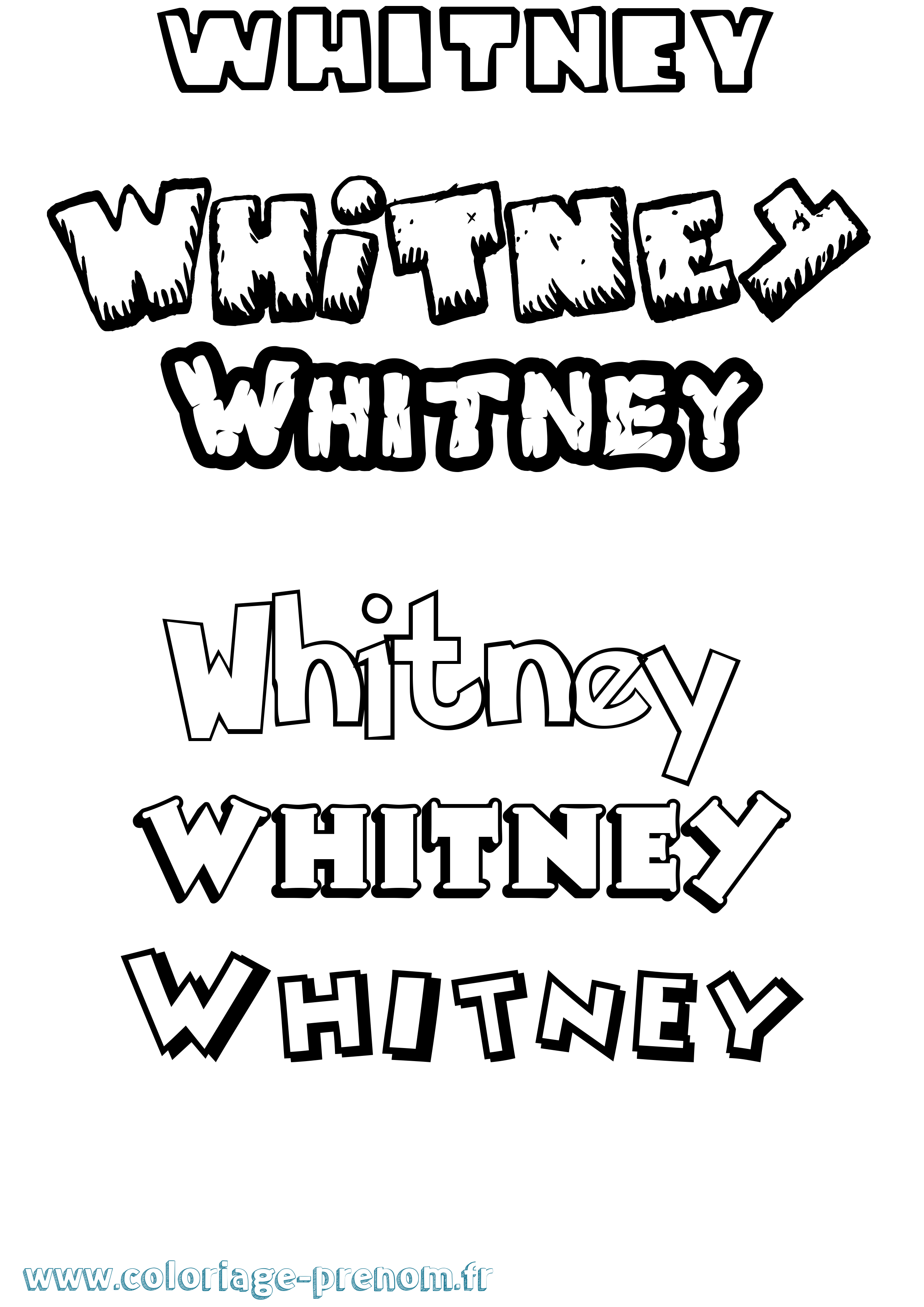 Coloriage prénom Whitney Dessin Animé