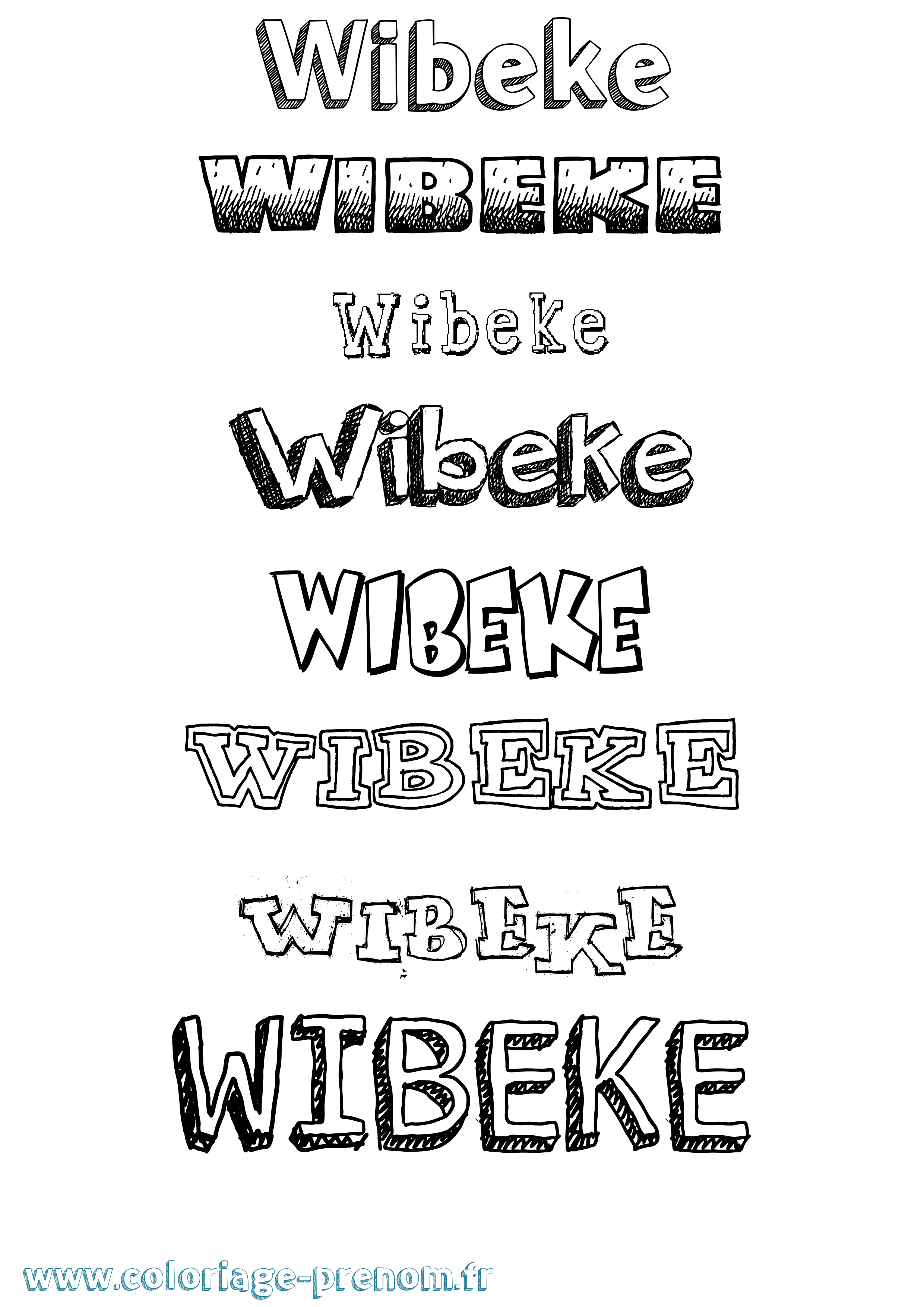 Coloriage prénom Wibeke Dessiné