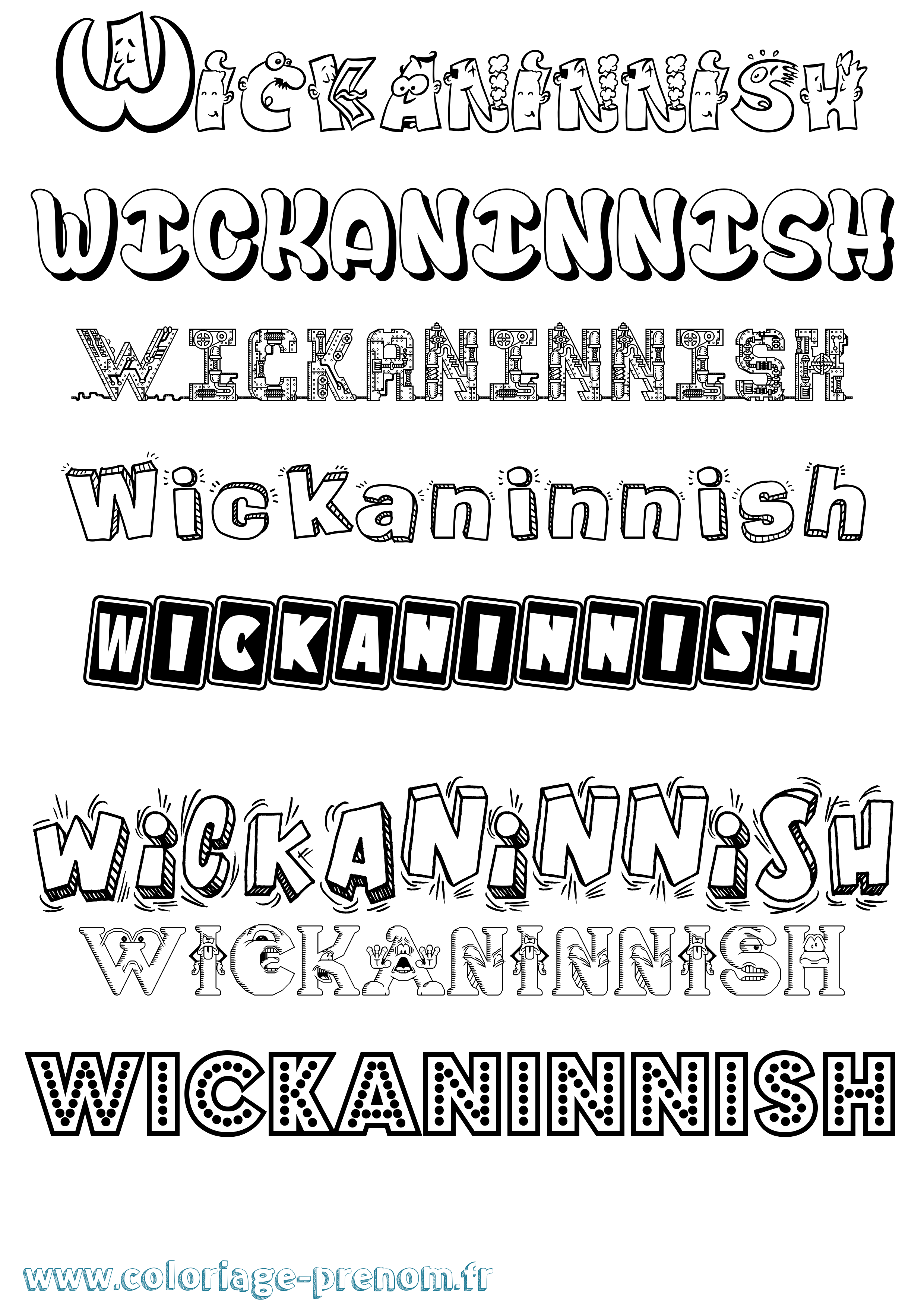 Coloriage prénom Wickaninnish Fun