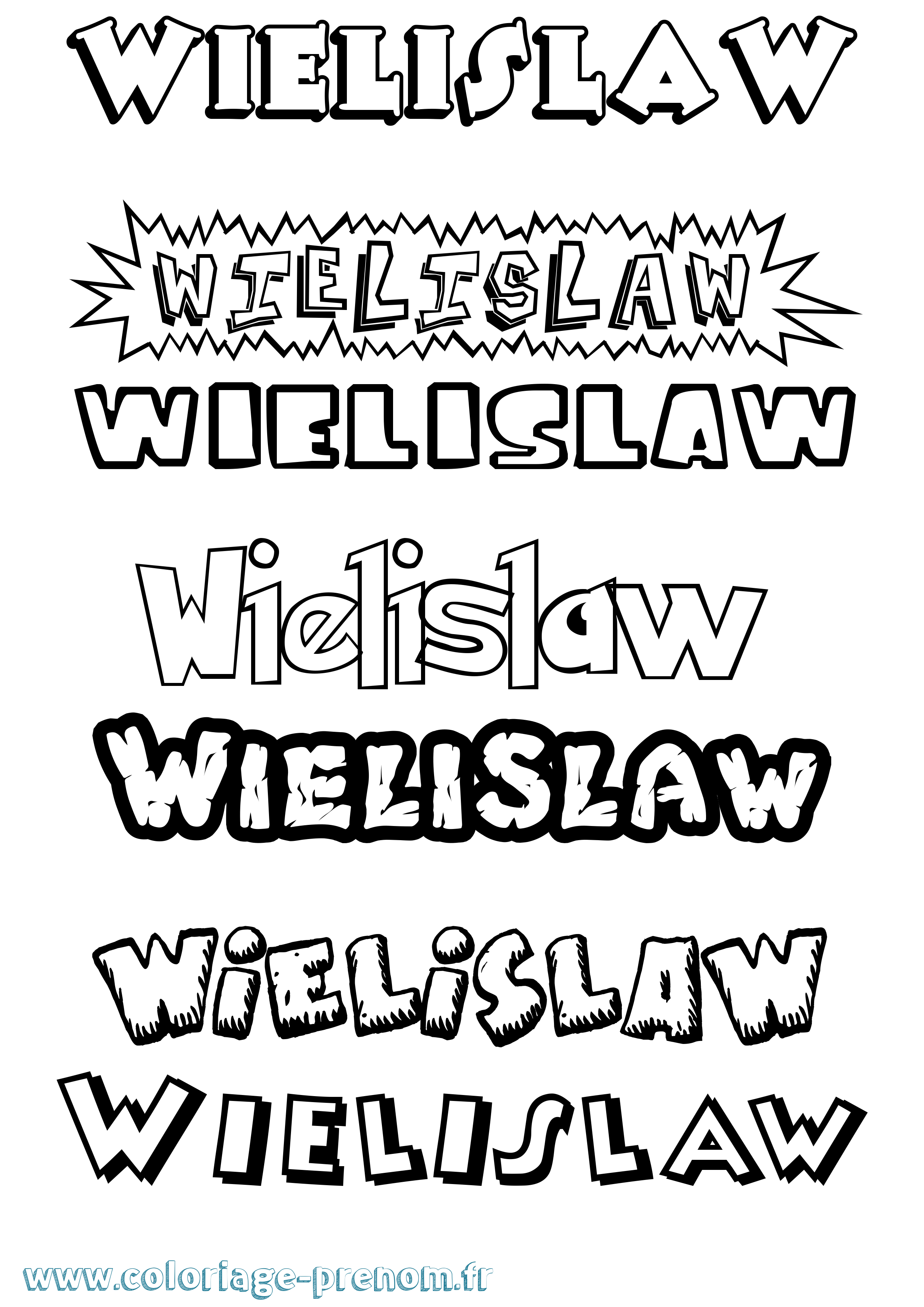 Coloriage Wielislaw Dessin Animé Coloriage prénom Wielislaw Dessin Animé