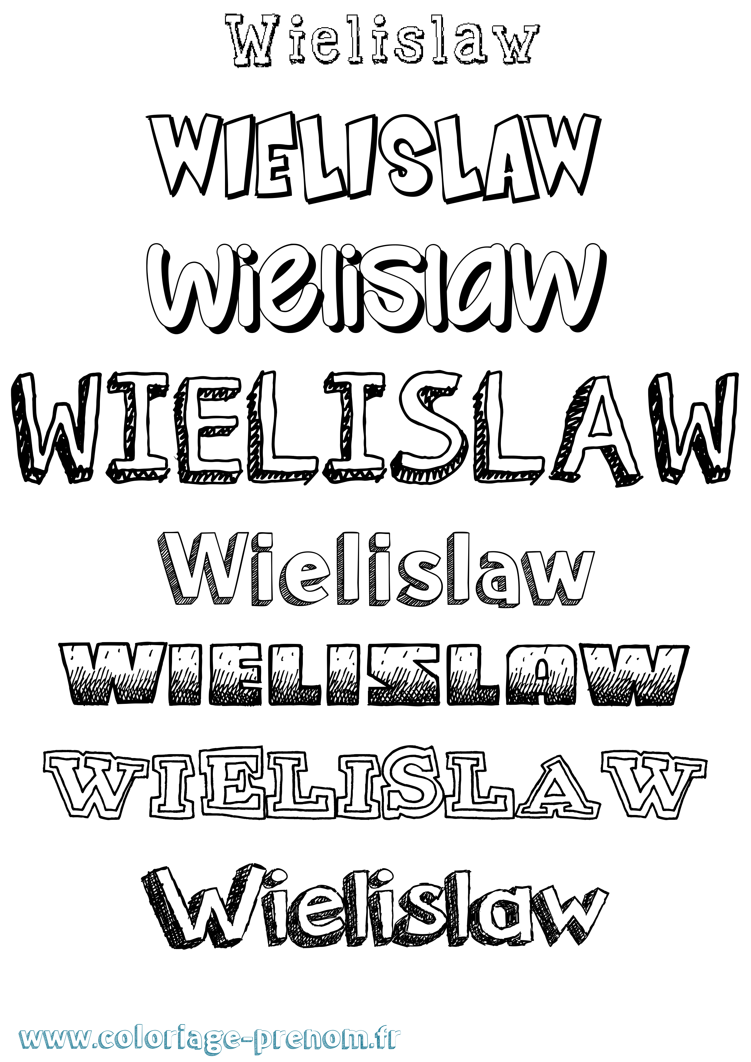 Coloriage Wielislaw Dessiné Coloriage prénom Wielislaw Dessiné