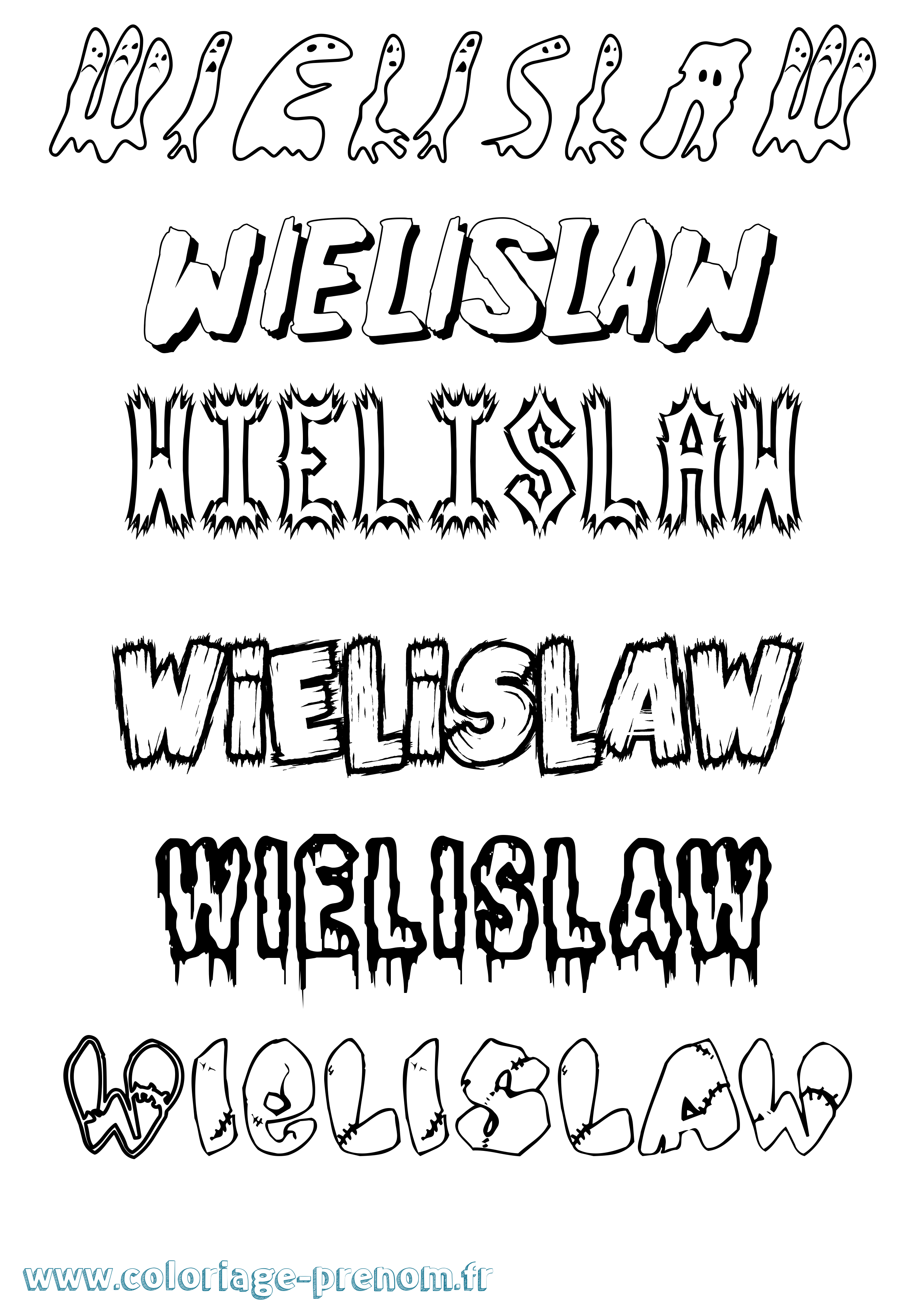 Coloriage Wielislaw Frisson Coloriage prénom Wielislaw Frisson