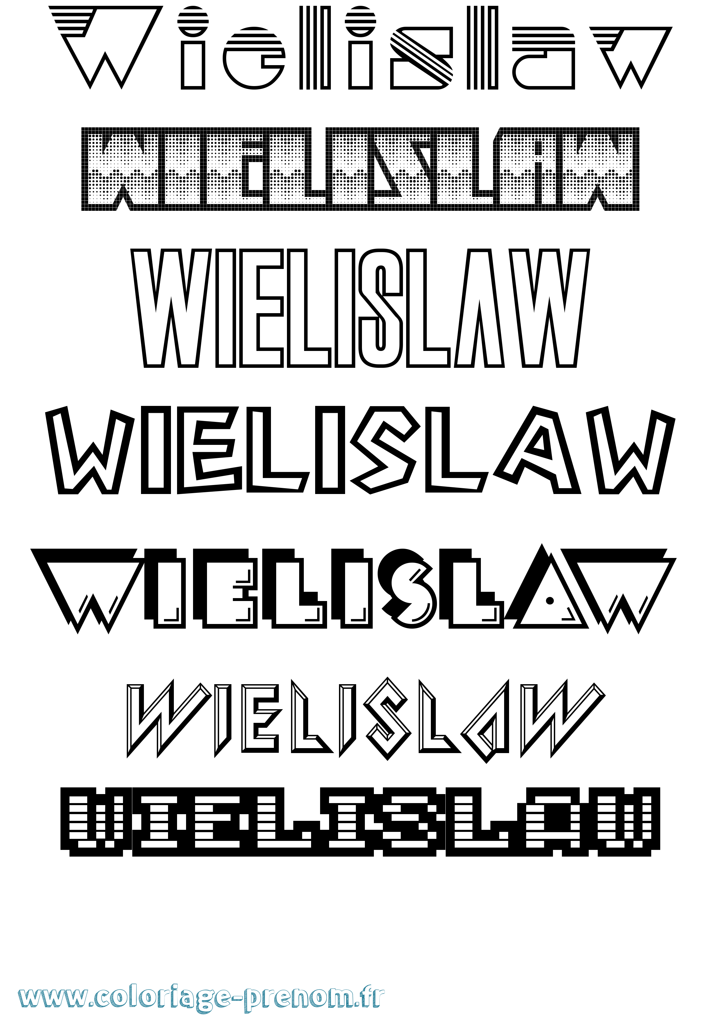 Coloriage prénom Wielislaw Jeux Vidéos