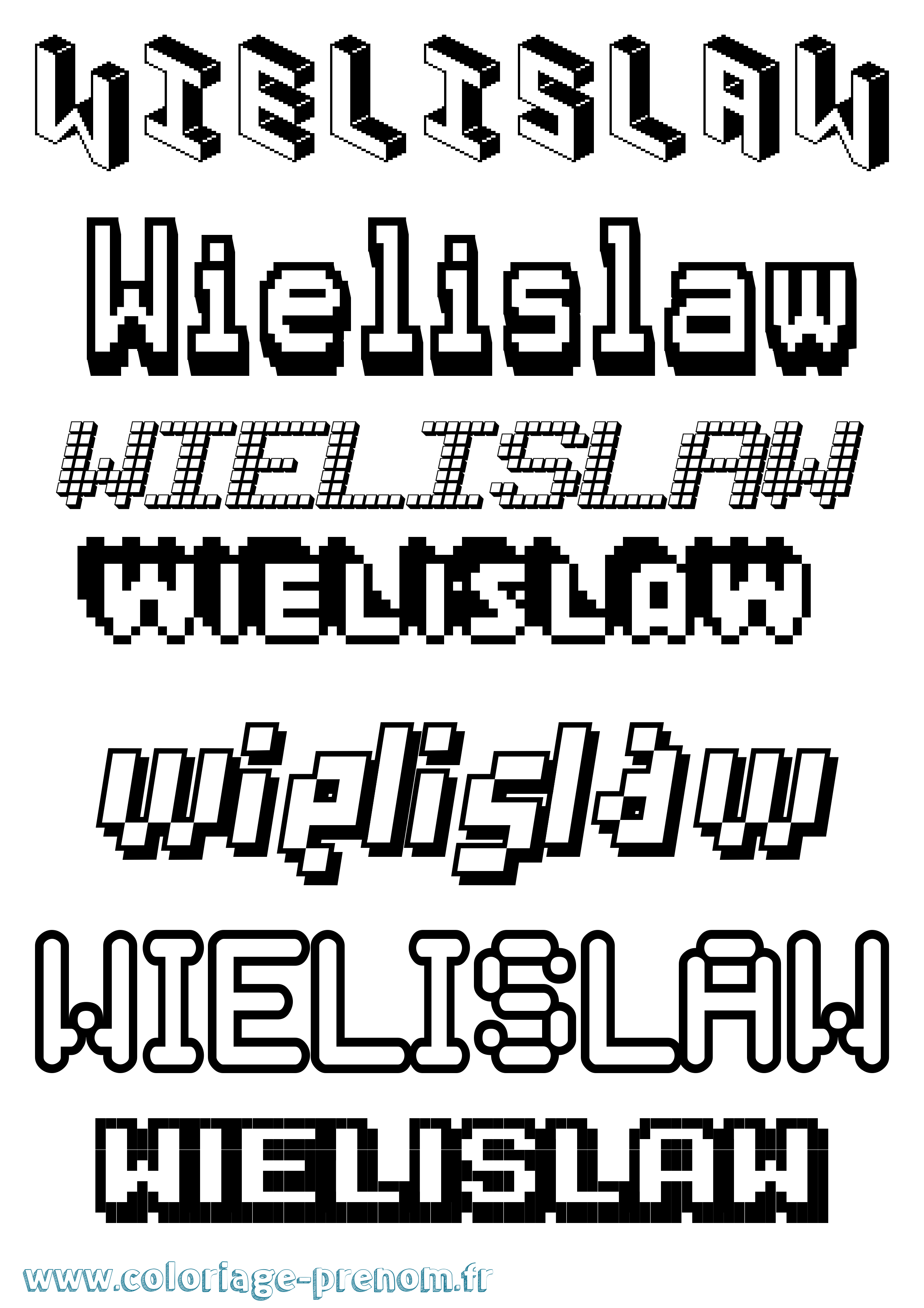 Coloriage Wielislaw Pixel Coloriage prénom Wielislaw Pixel