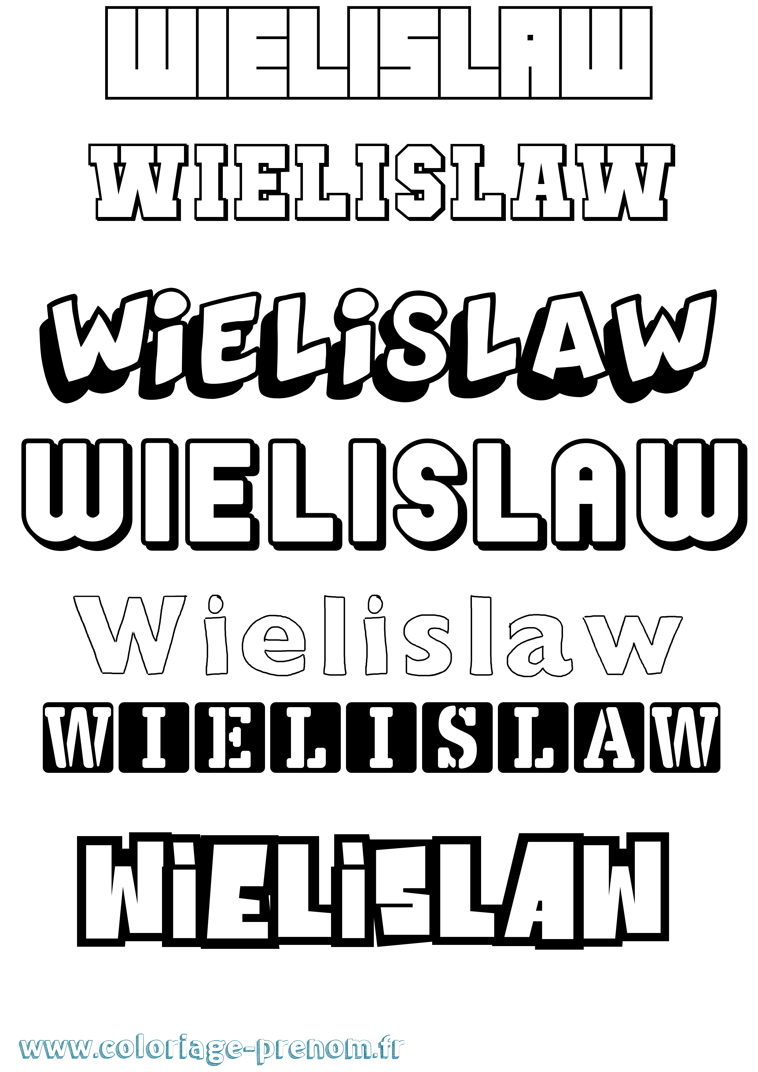 Coloriage prénom Wielislaw Simple