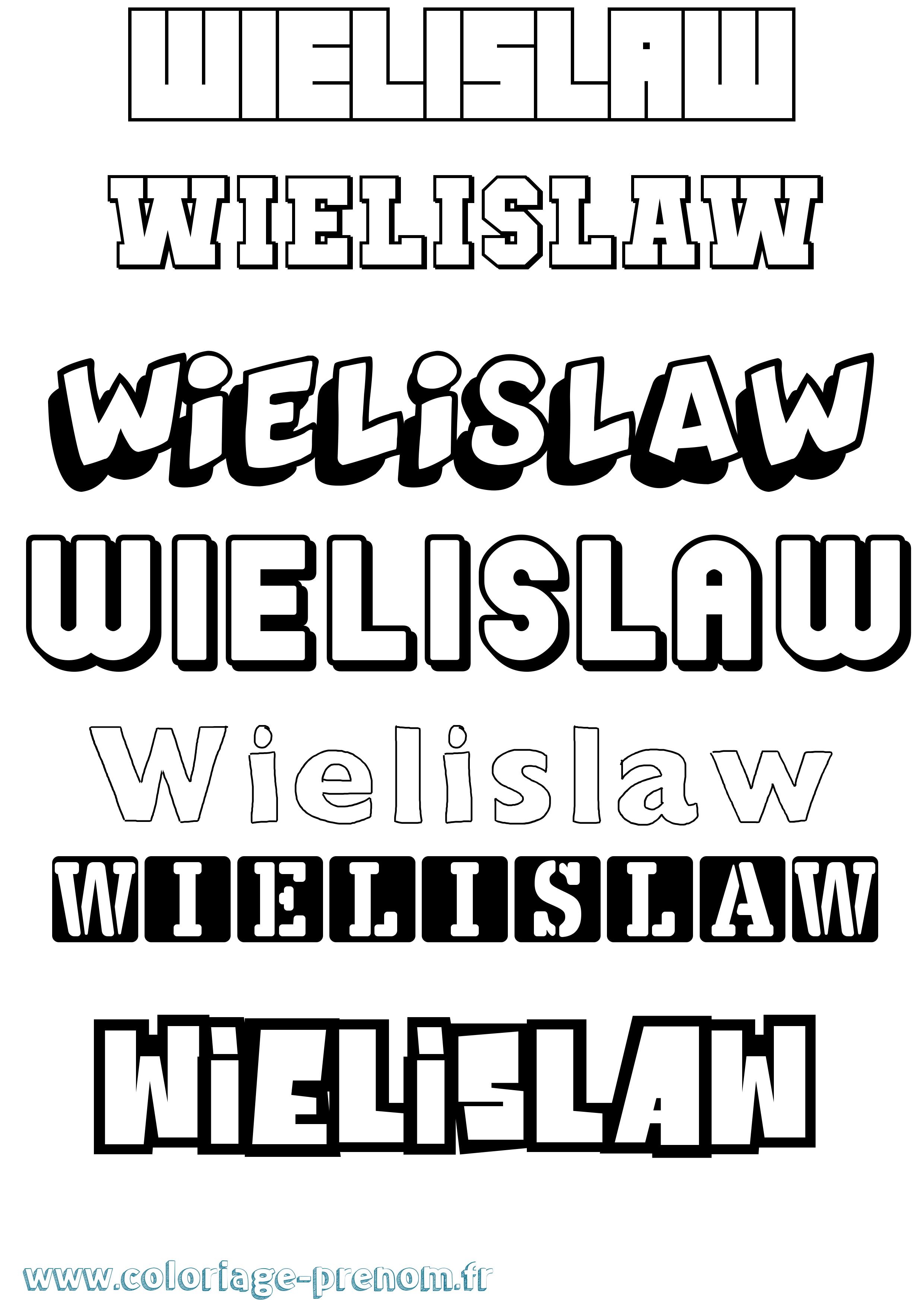 Coloriage Wielislaw Simple Coloriage prénom Wielislaw Simple
