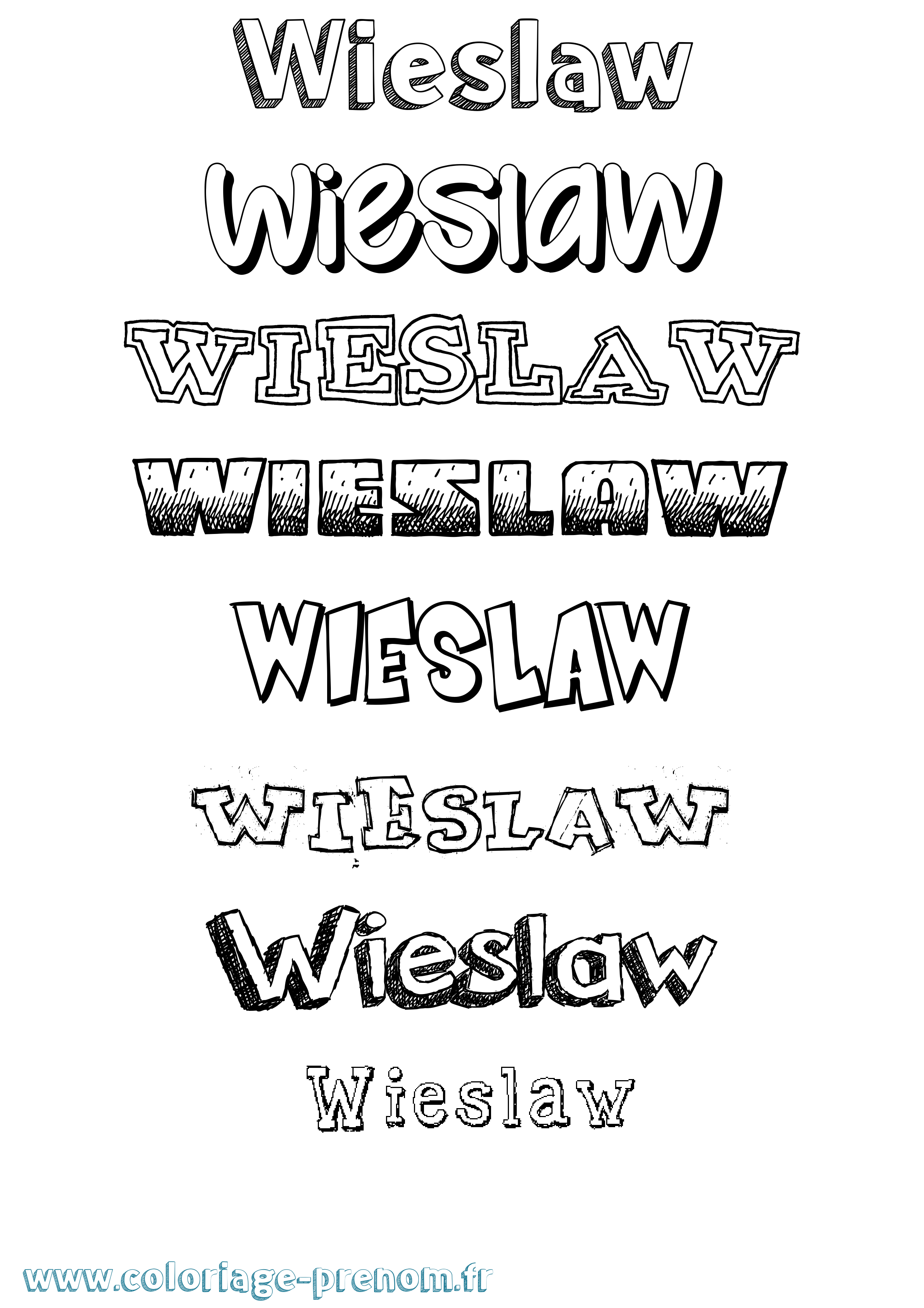 Coloriage Wieslaw Dessiné Coloriage prénom Wieslaw Dessiné