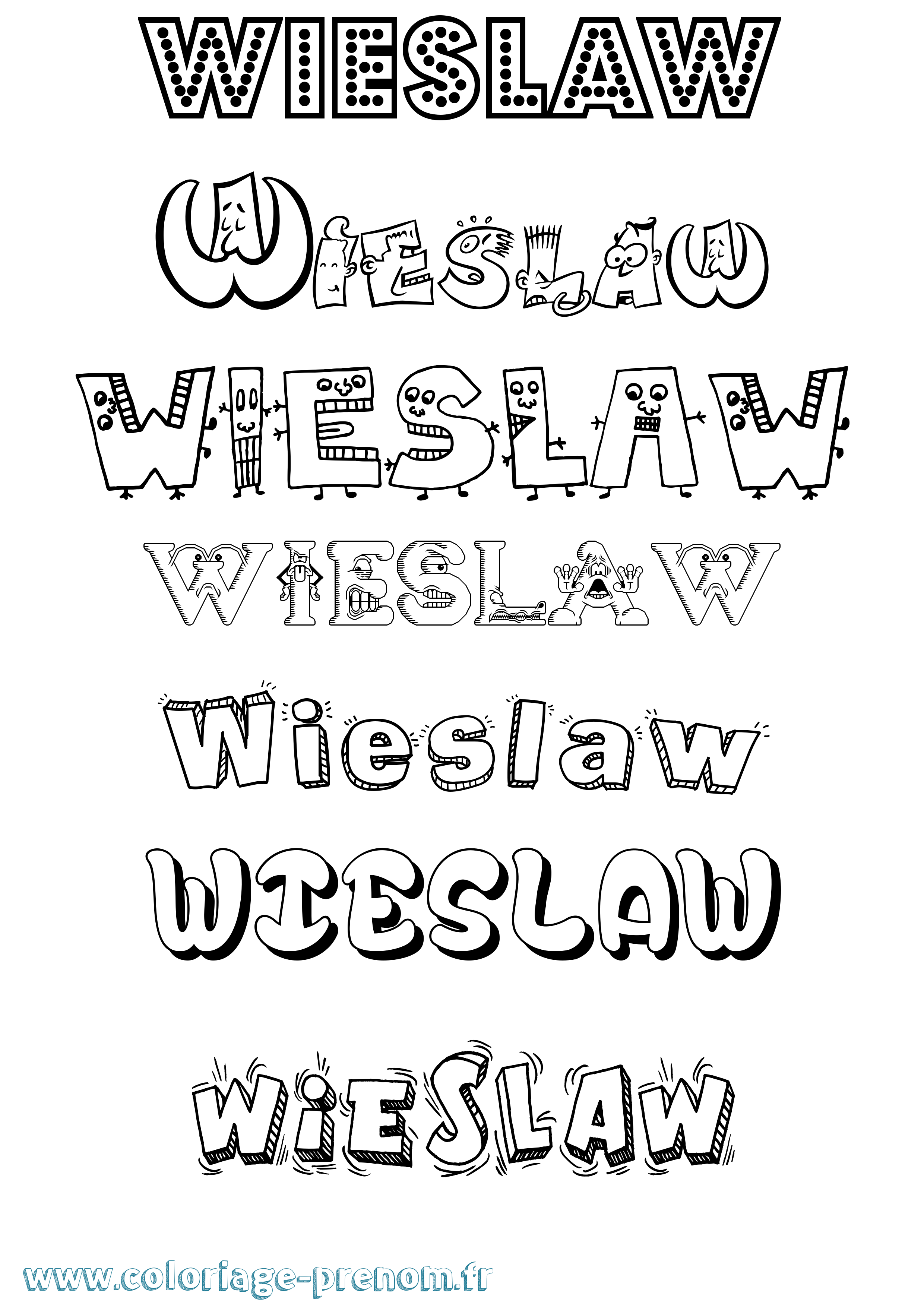 Coloriage Wieslaw Fun Coloriage prénom Wieslaw Fun