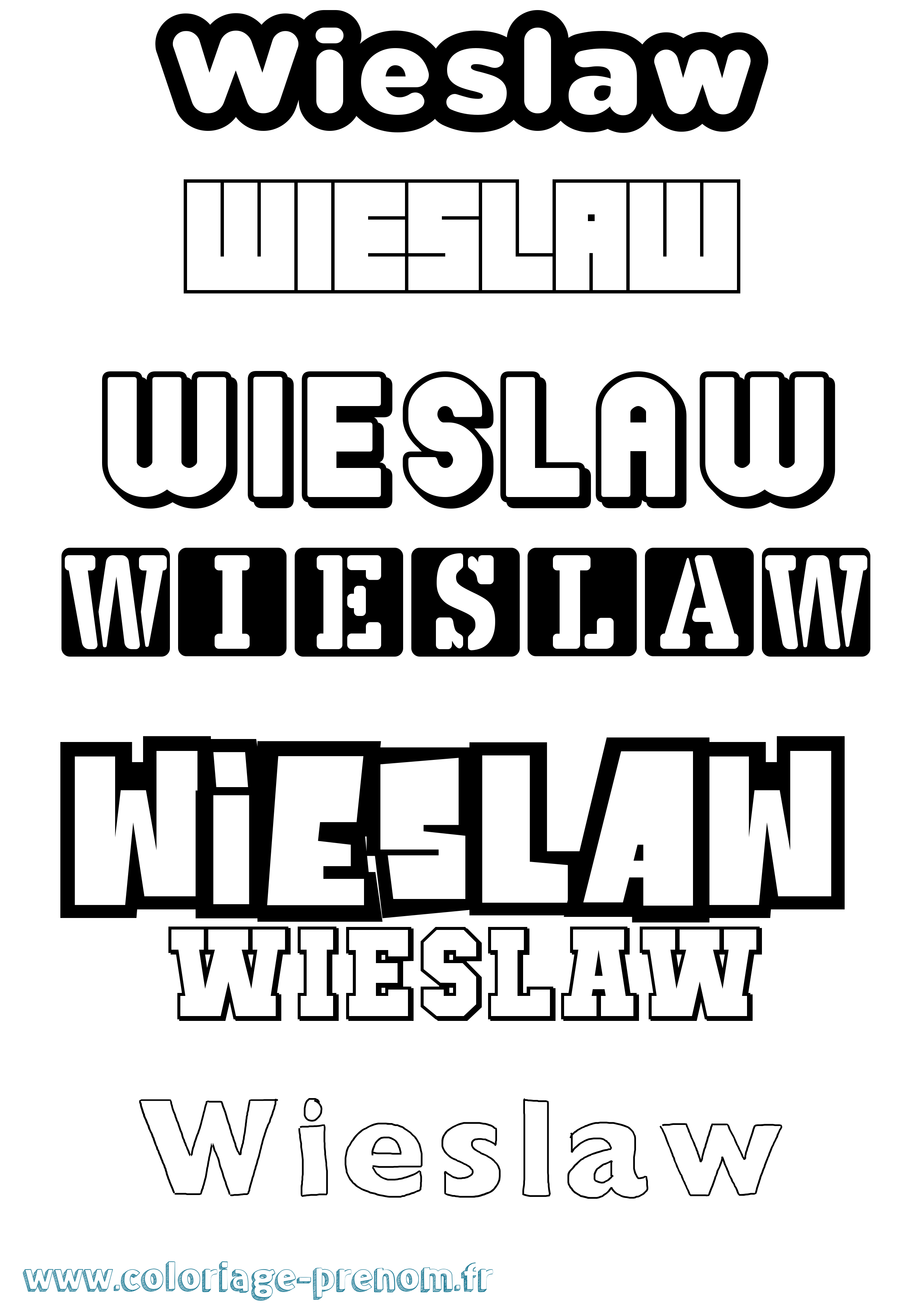 Coloriage Wieslaw Simple Coloriage prénom Wieslaw Simple