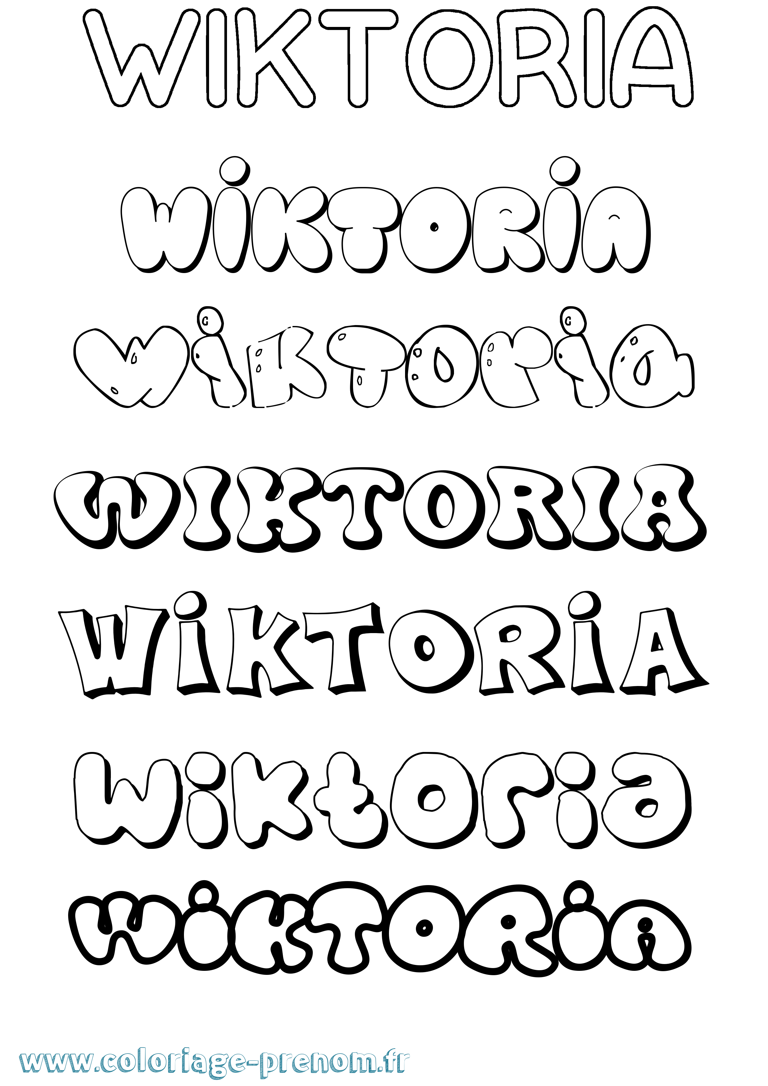 Coloriage prénom Wiktoria