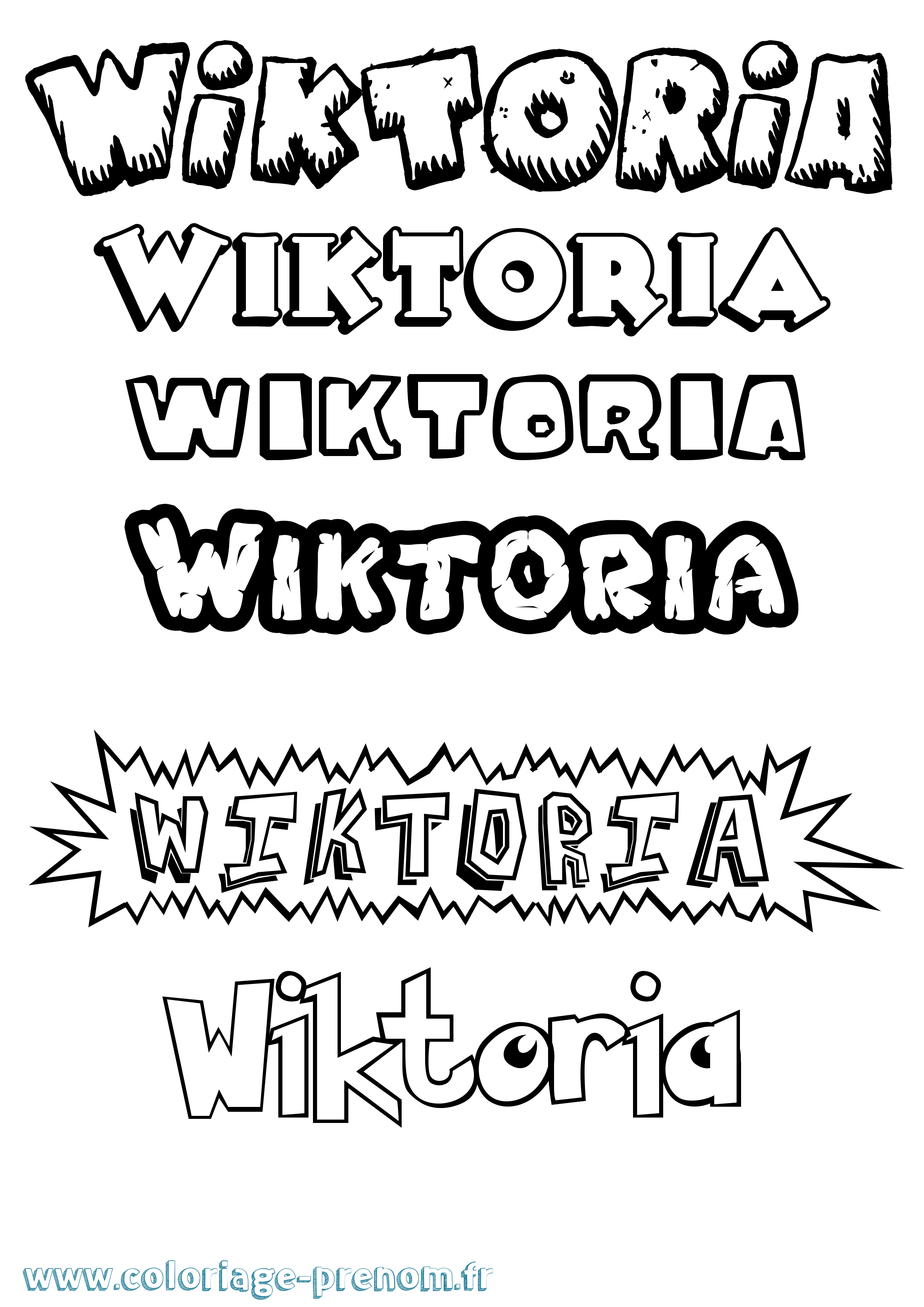 Coloriage Wiktoria Dessin Animé Coloriage prénom Wiktoria Dessin Animé