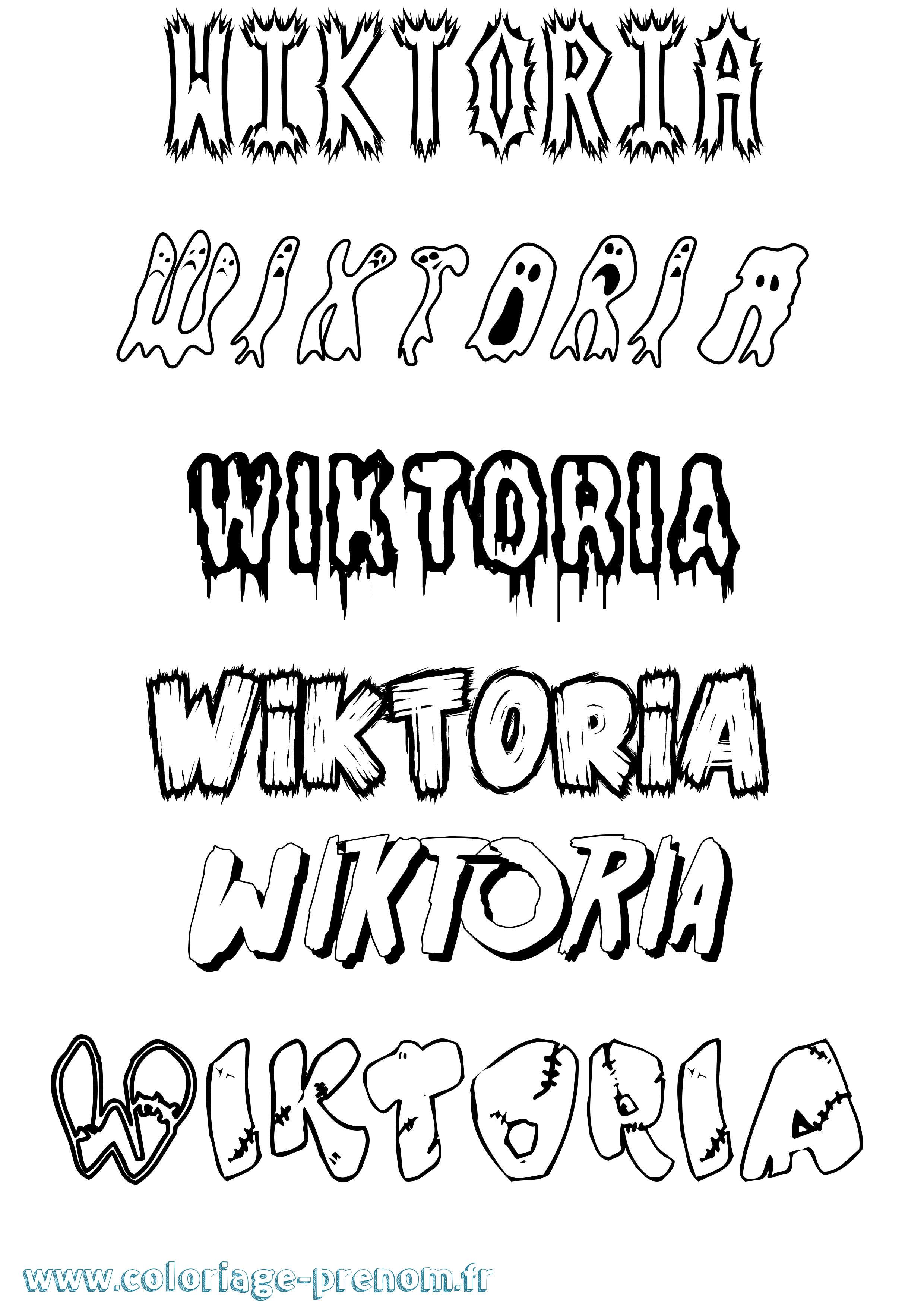 Coloriage prénom Wiktoria